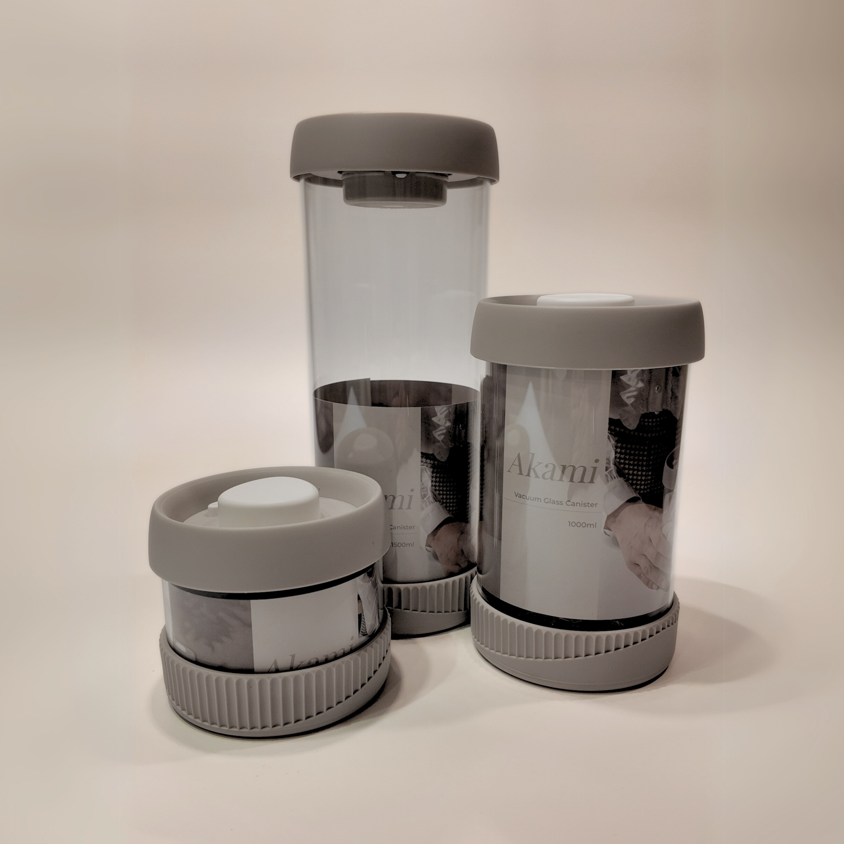 Akami Vacuum Round Glass Canister