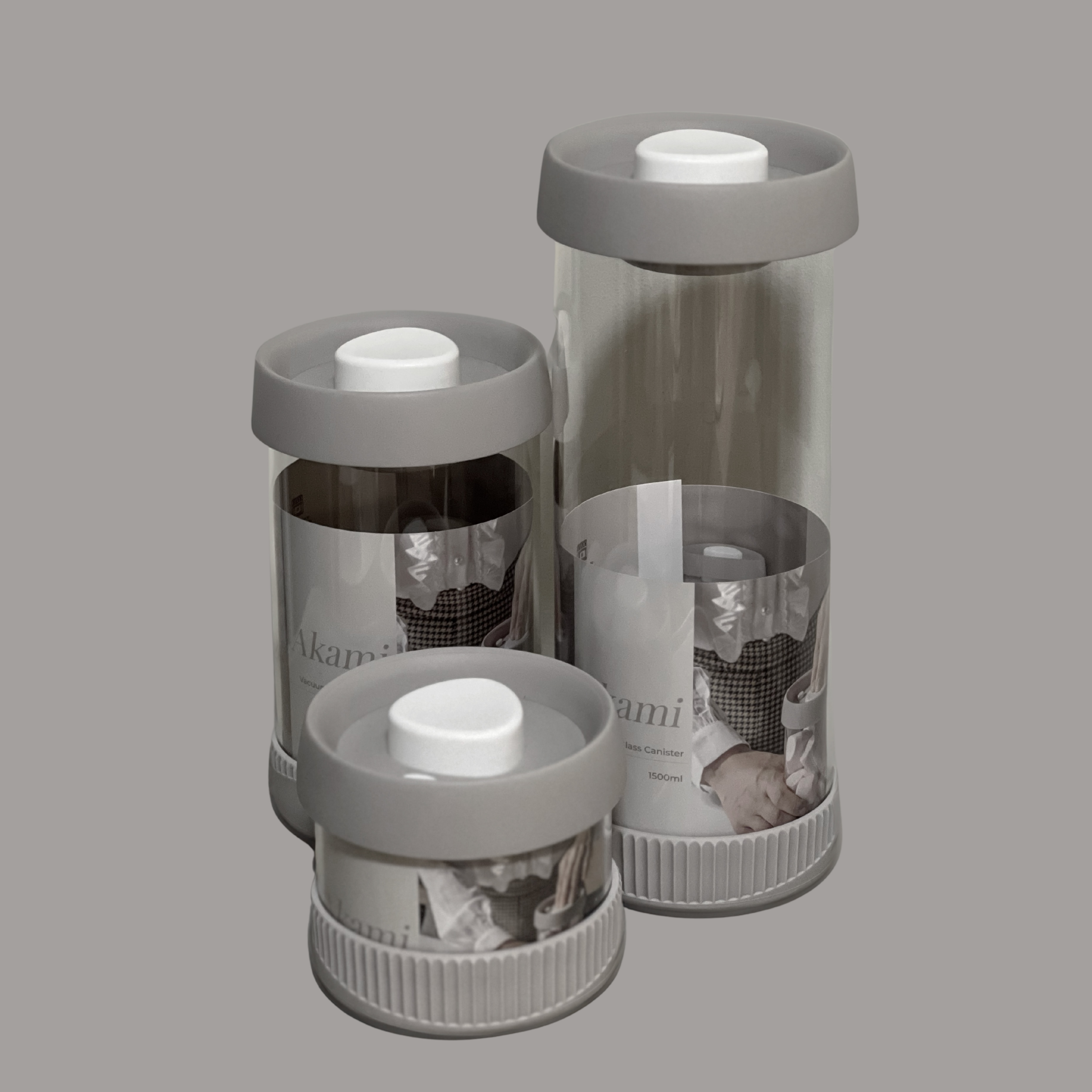 Akami Vacuum Round Glass Canister