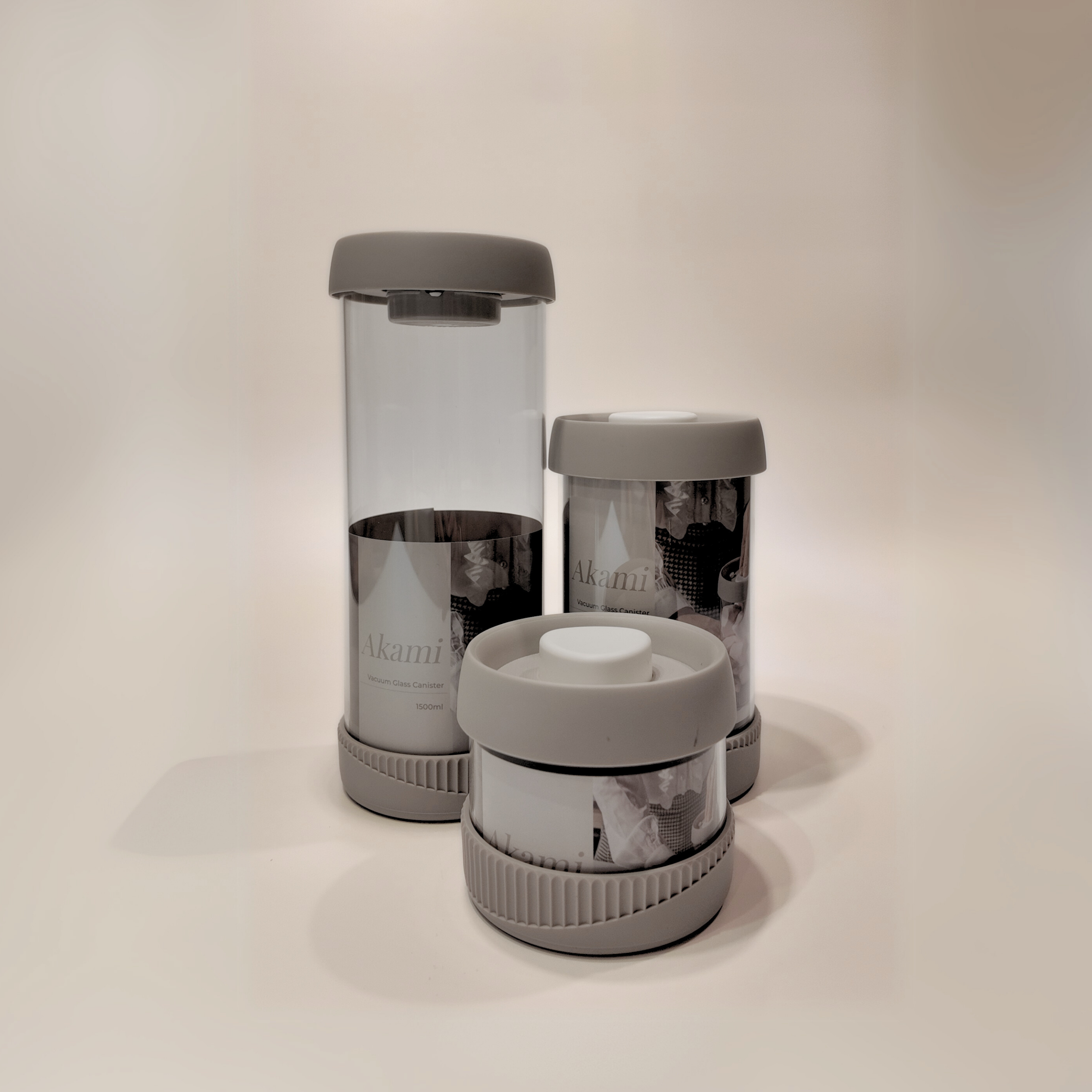 Akami Vacuum Round Glass Canister
