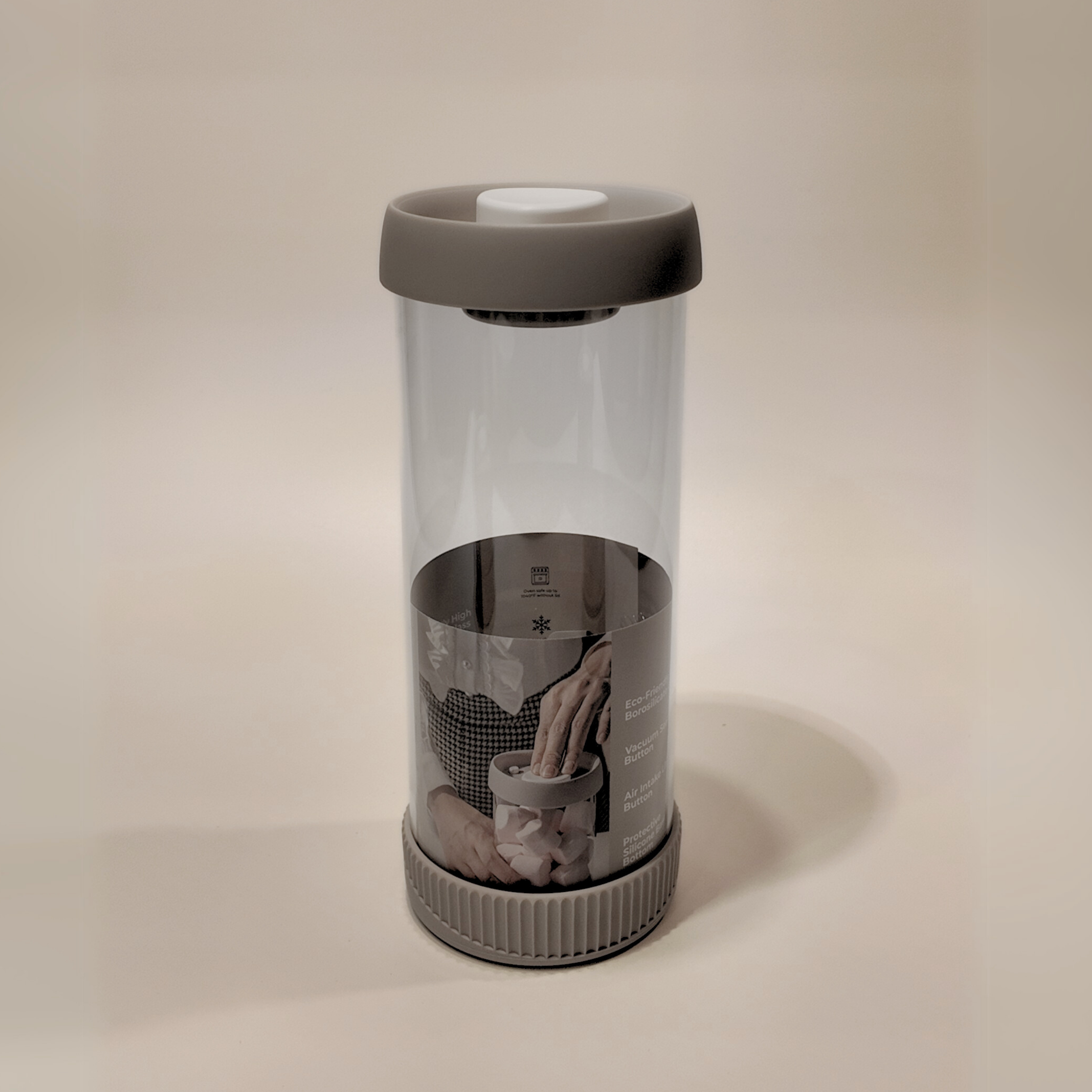 Akami Vacuum Round Glass Canister