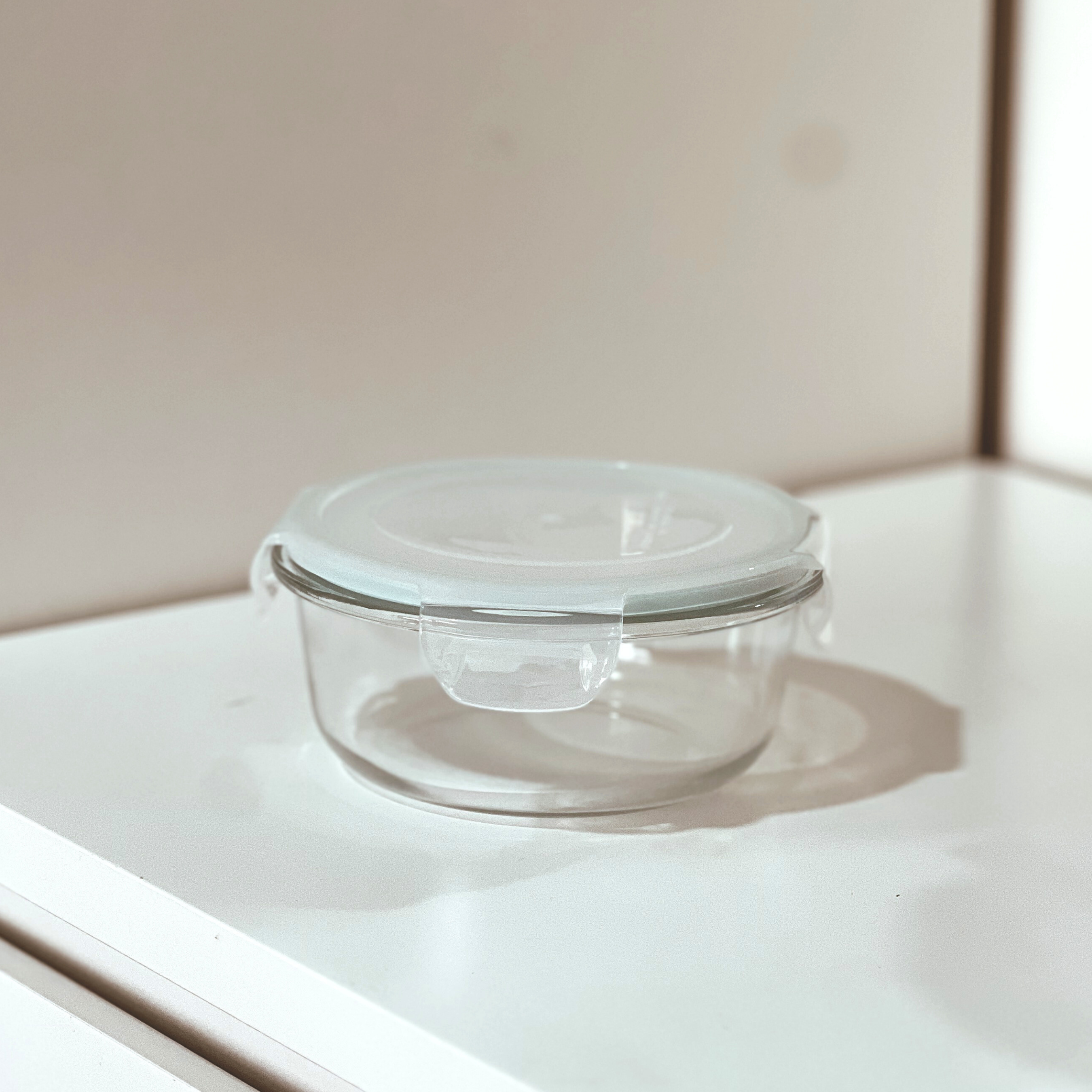 Akamiya Round High Borosilicate Glass Microwaveable Food Container Set