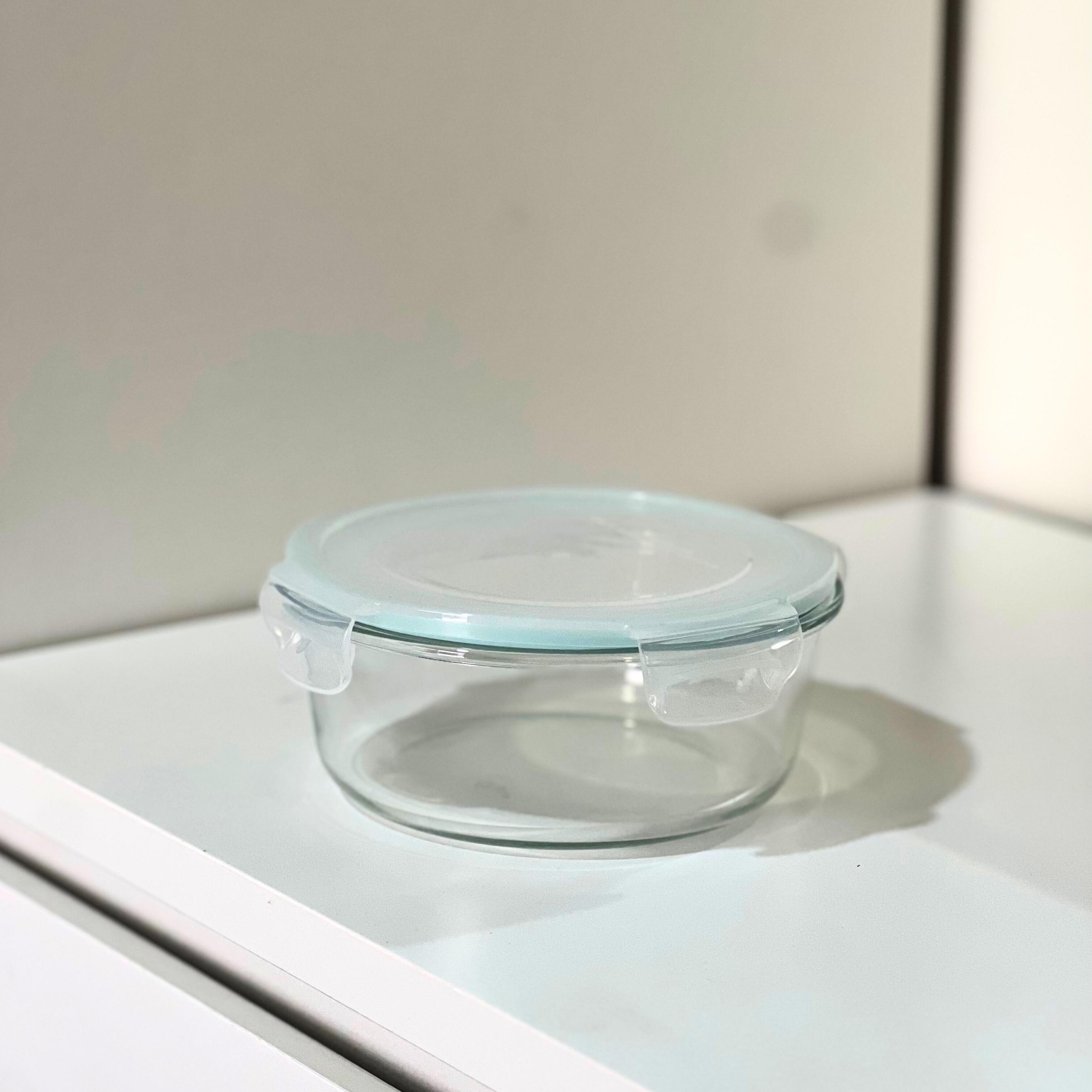 Akamiya Round High Borosilicate Glass Microwaveable Food Container Set