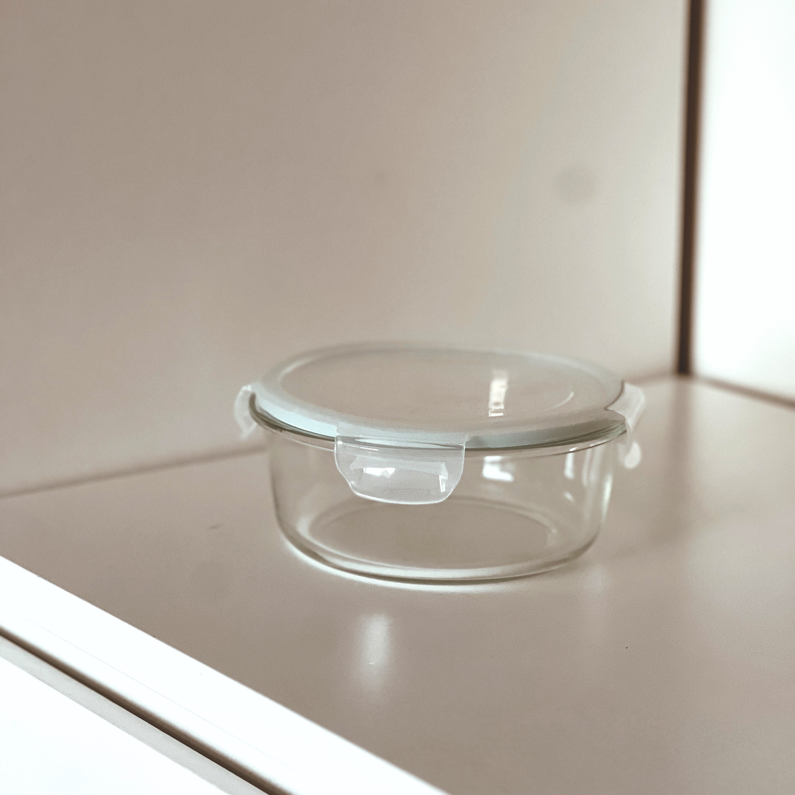 Akamiya Round High Borosilicate Glass Microwaveable Food Container Set