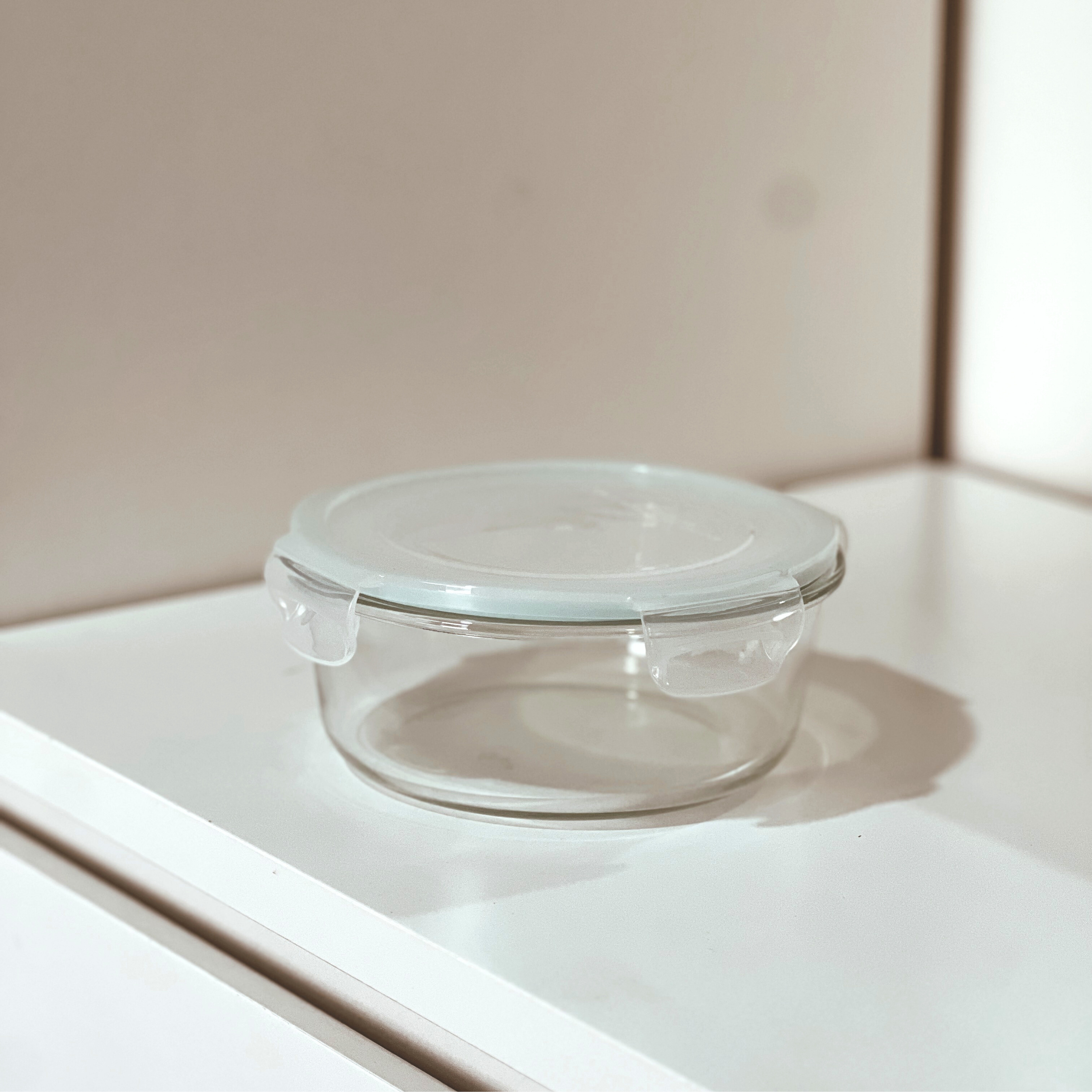 Akamiya Round High Borosilicate Glass Microwaveable Food Container Set