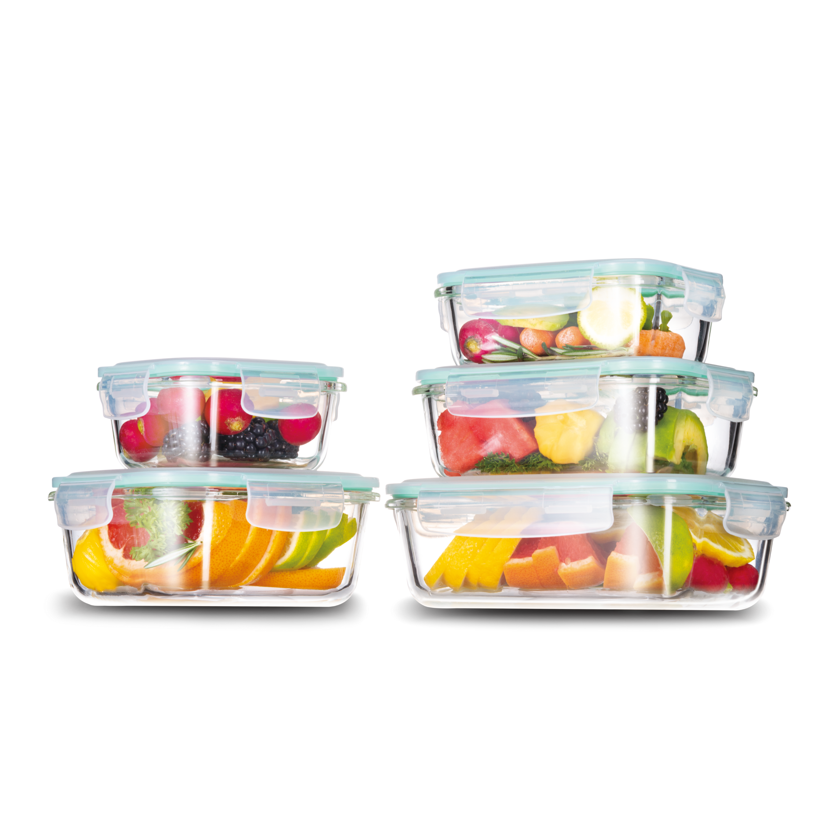 Akamiya High Borosilicate Glass Microwaveable Food Container Set of 15