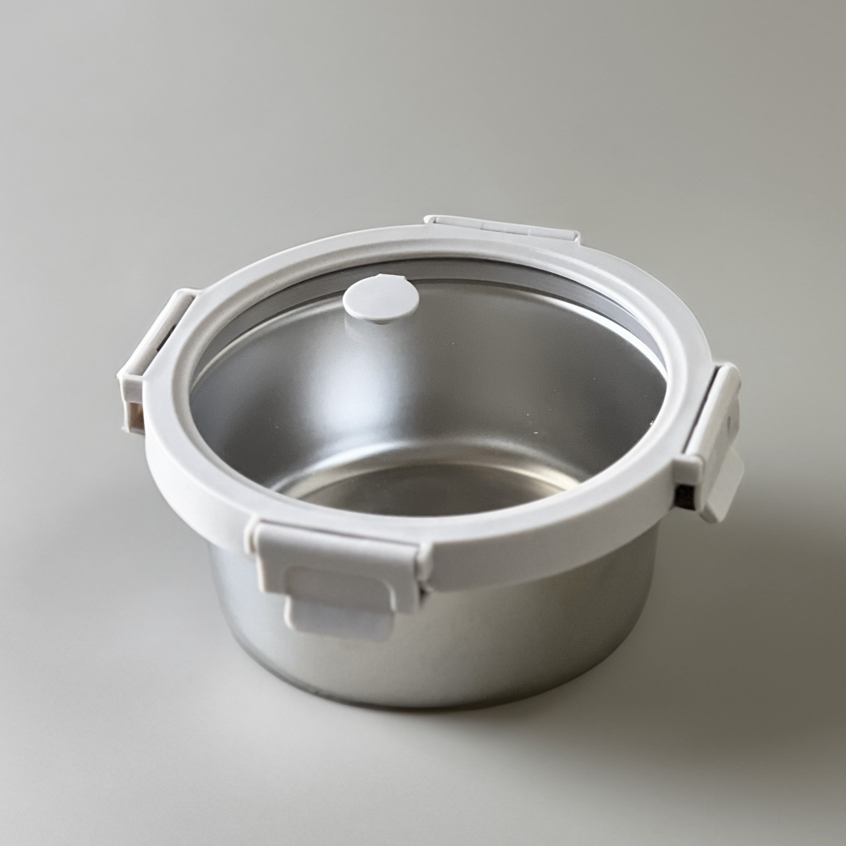 Ani Stainless Steel Round container with Glass with vent Lids