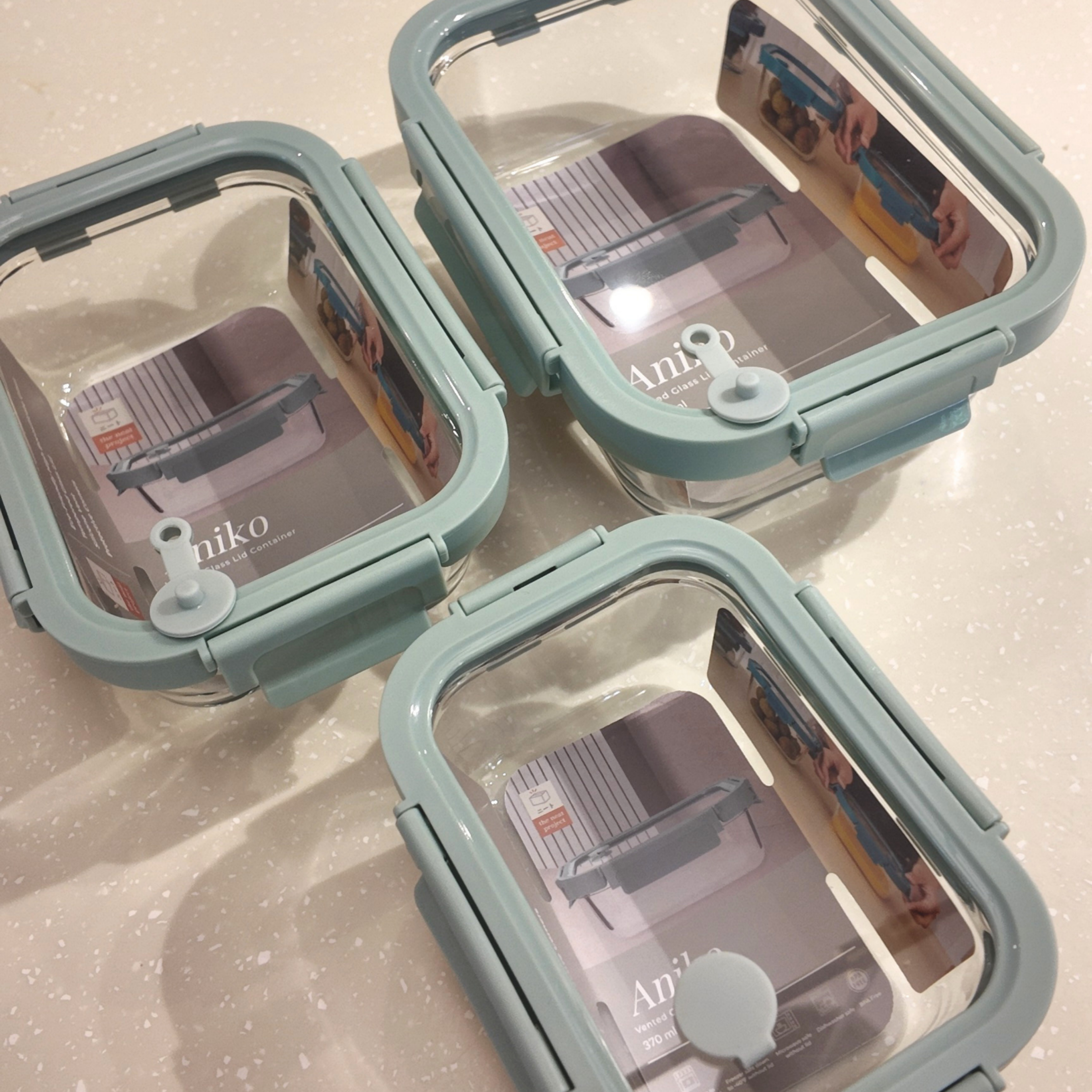 Aniko Rectangular Vented Glass Lid Container