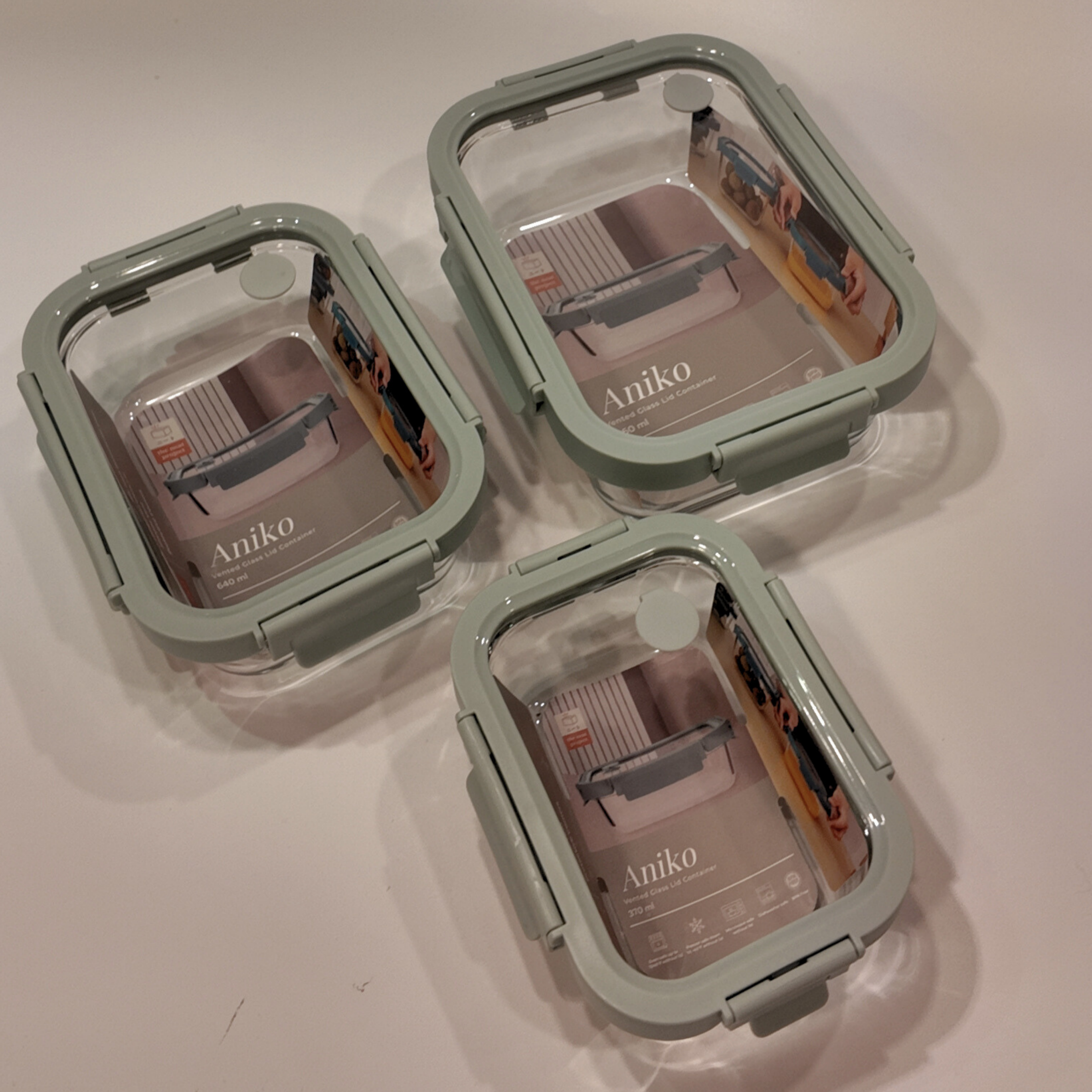 Aniko Rectangular Vented Glass Lid Container