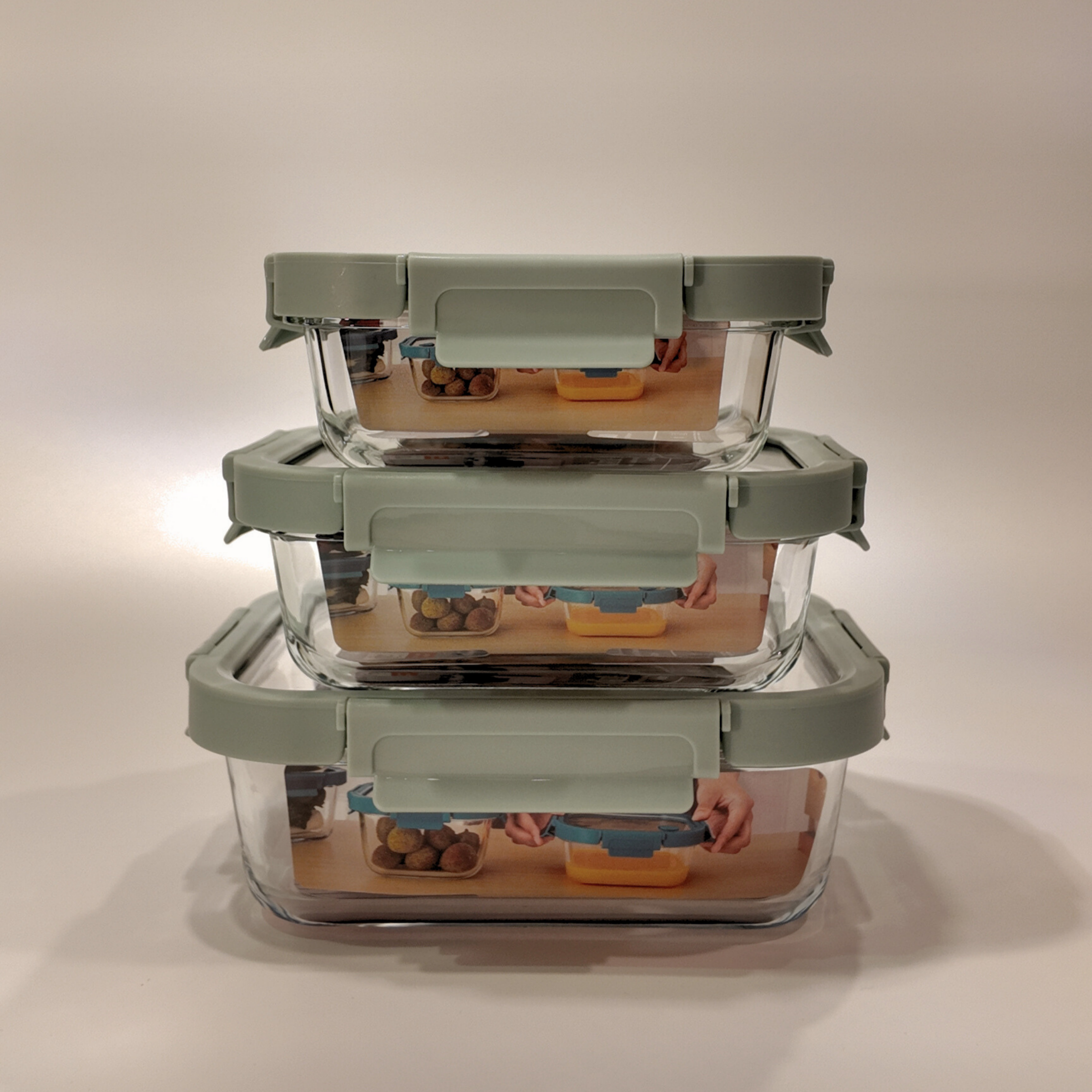 Aniko Rectangular Vented Glass Lid Container