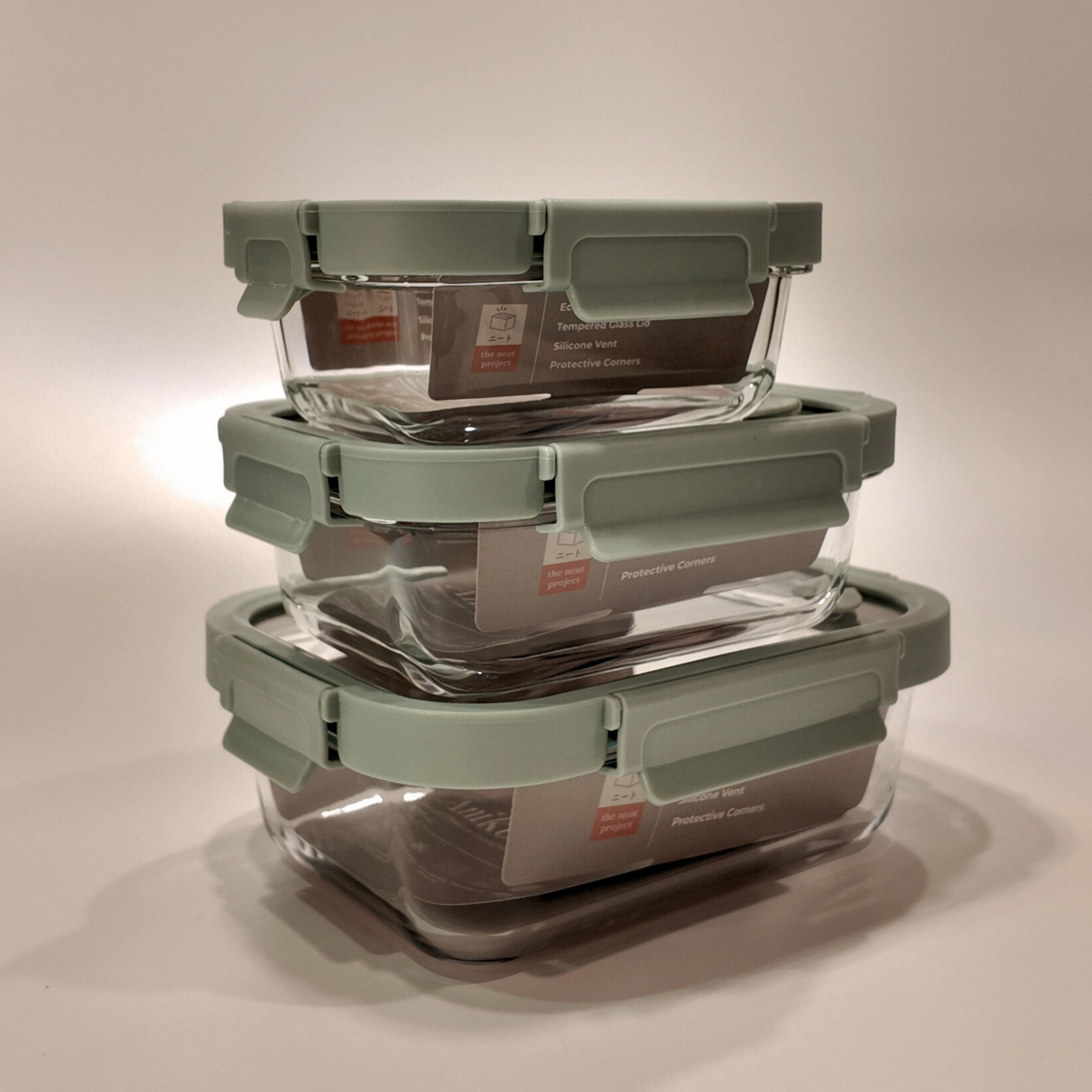 Aniko Rectangular Vented Glass Lid Container