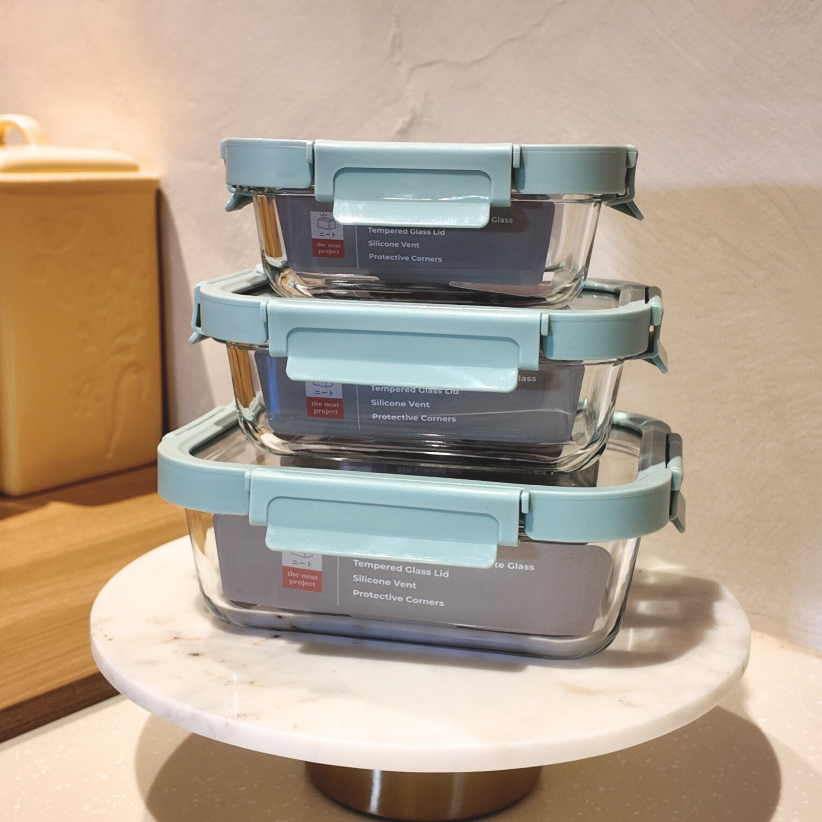 Aniko Rectangular Vented Glass Lid Container