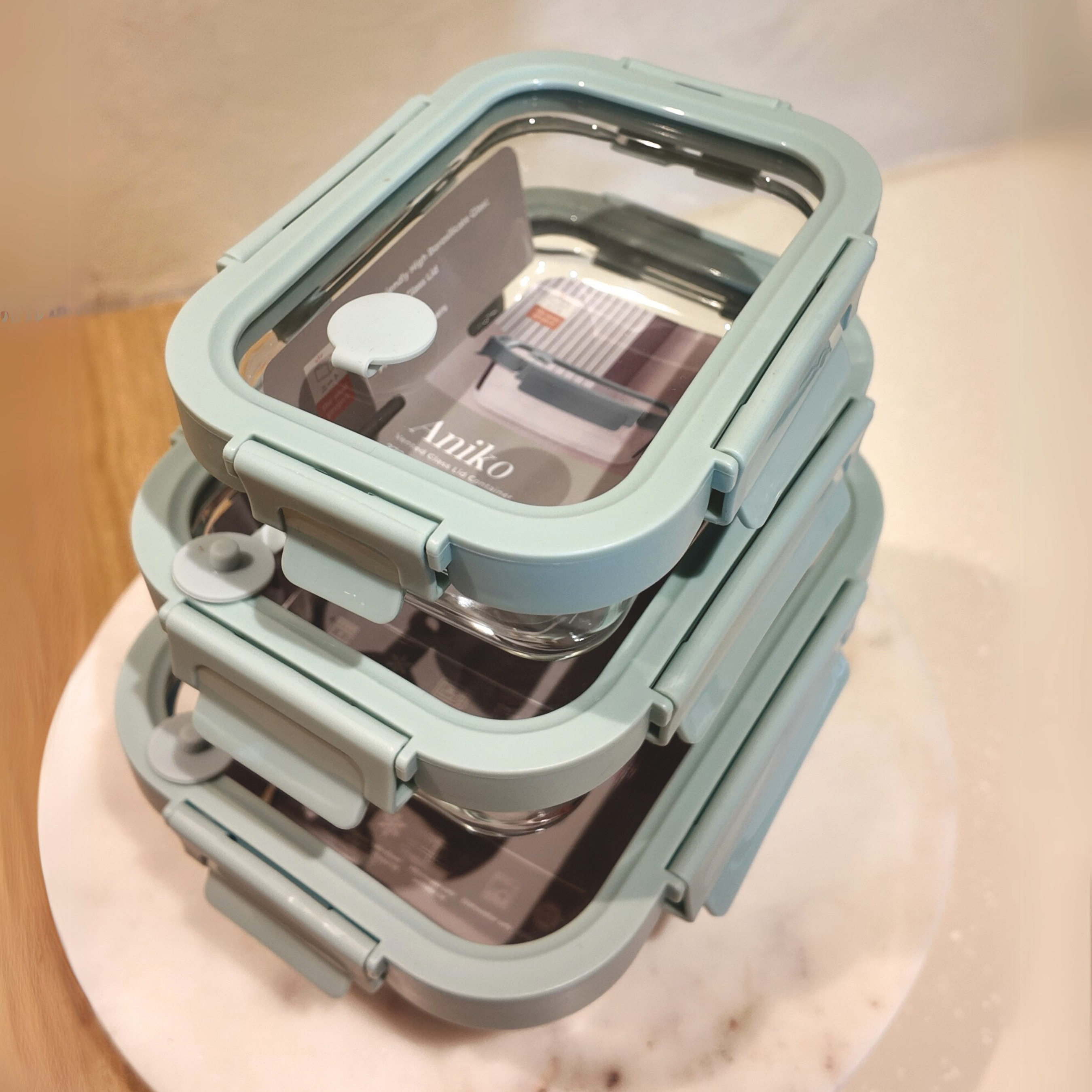 Aniko Rectangular Vented Glass Lid Container