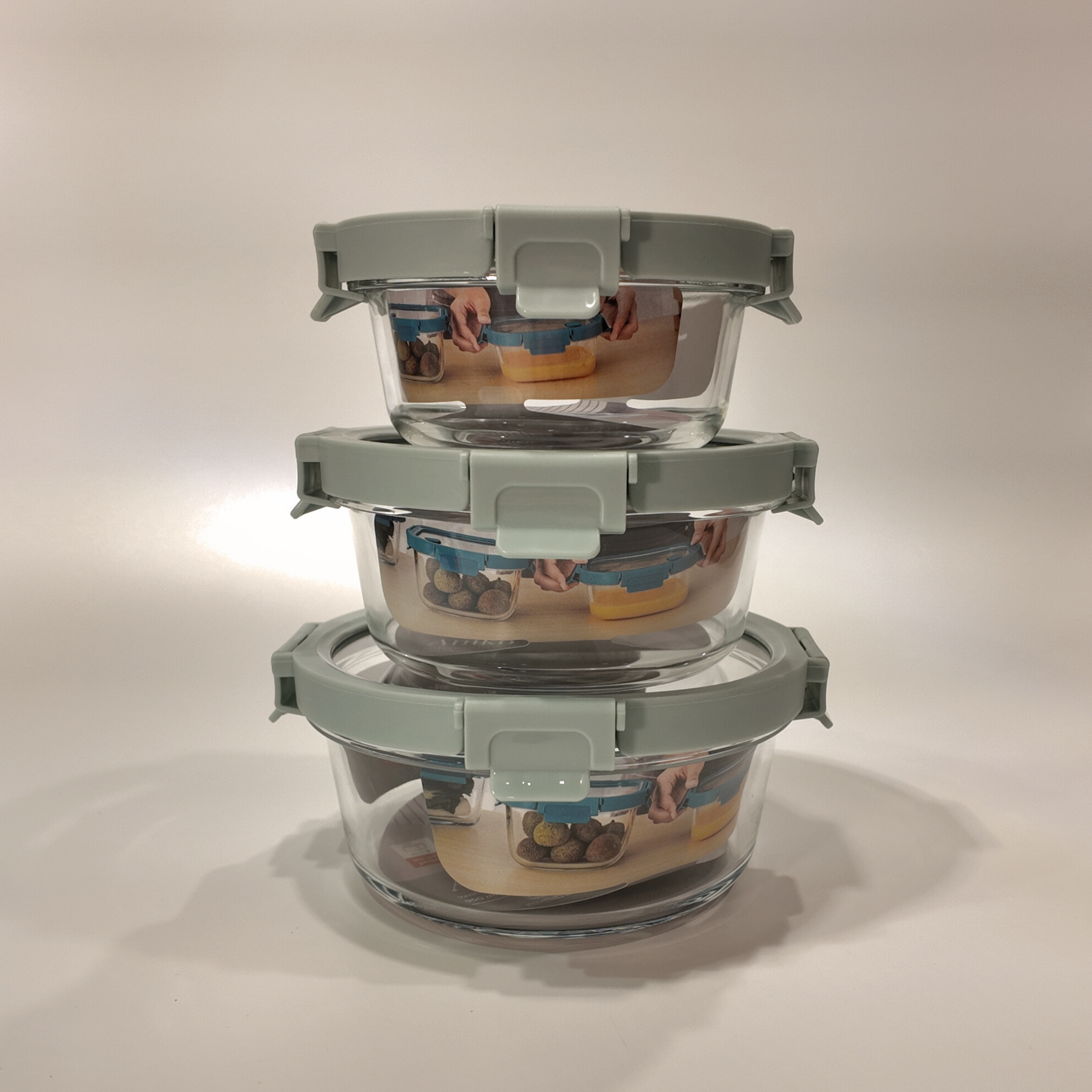Aniko Round Vented Glass Lid Container