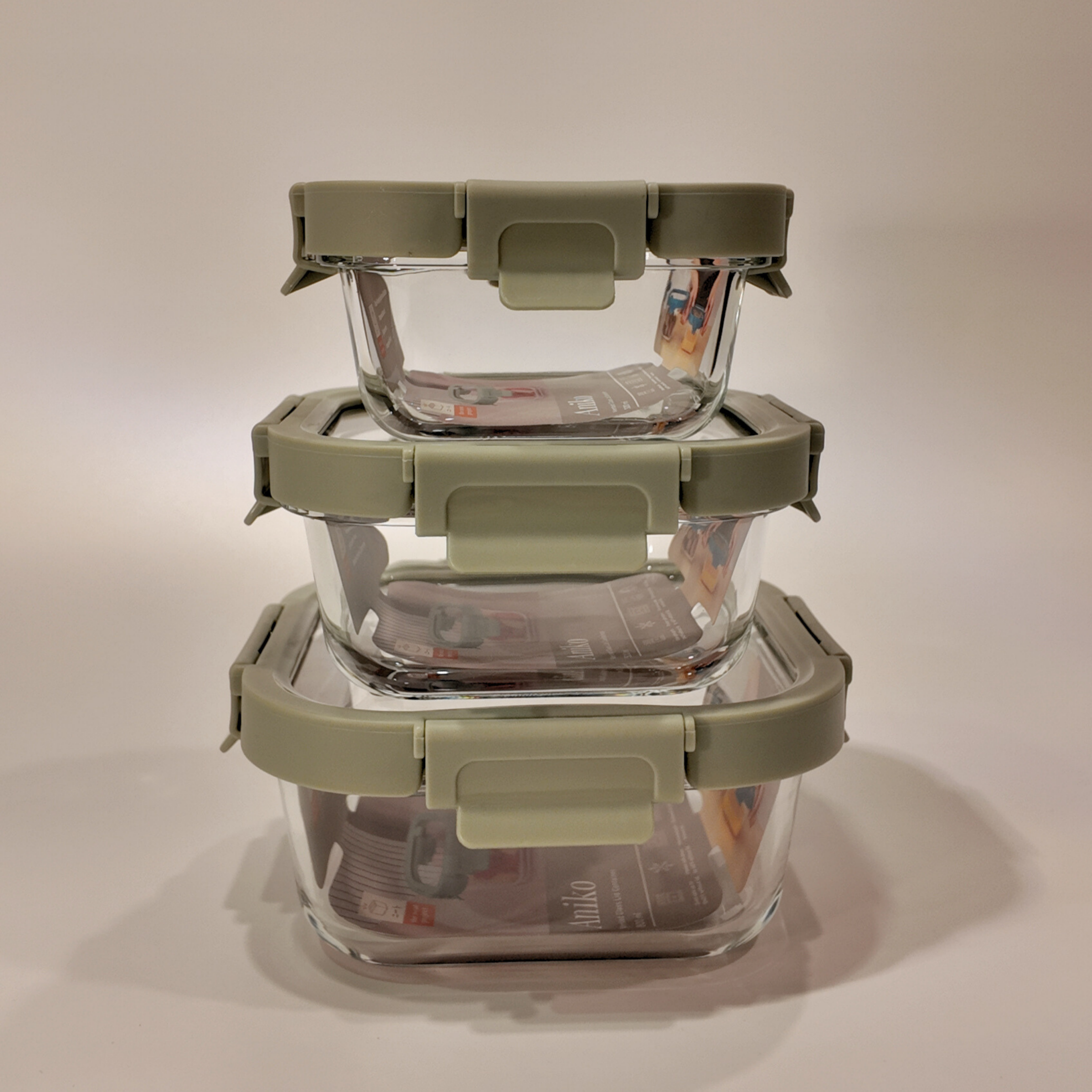 Aniko Square Vented Glass Lid Container