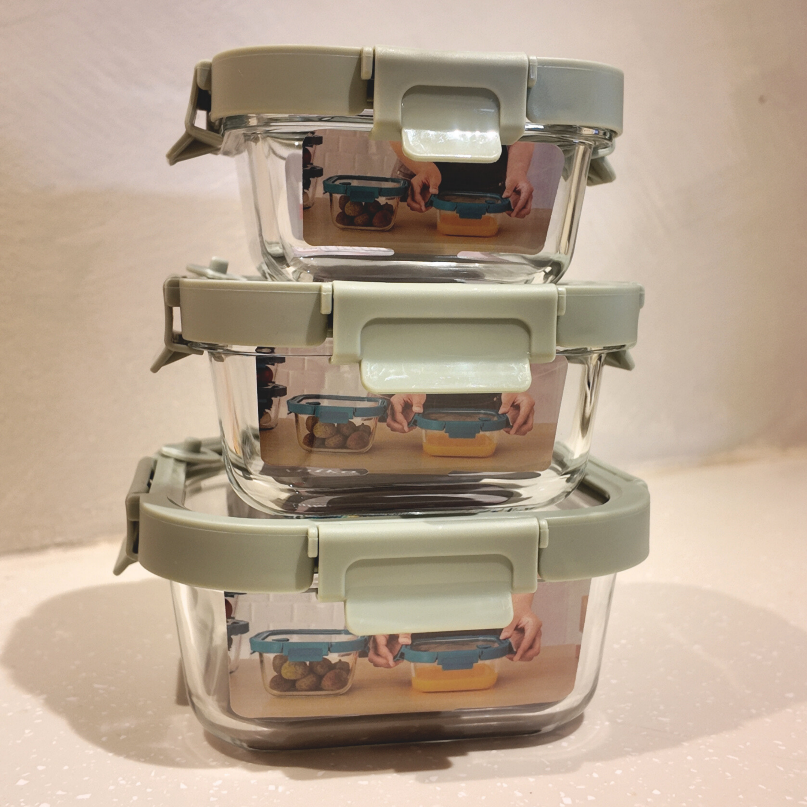 Aniko Square Vented Glass Lid Container