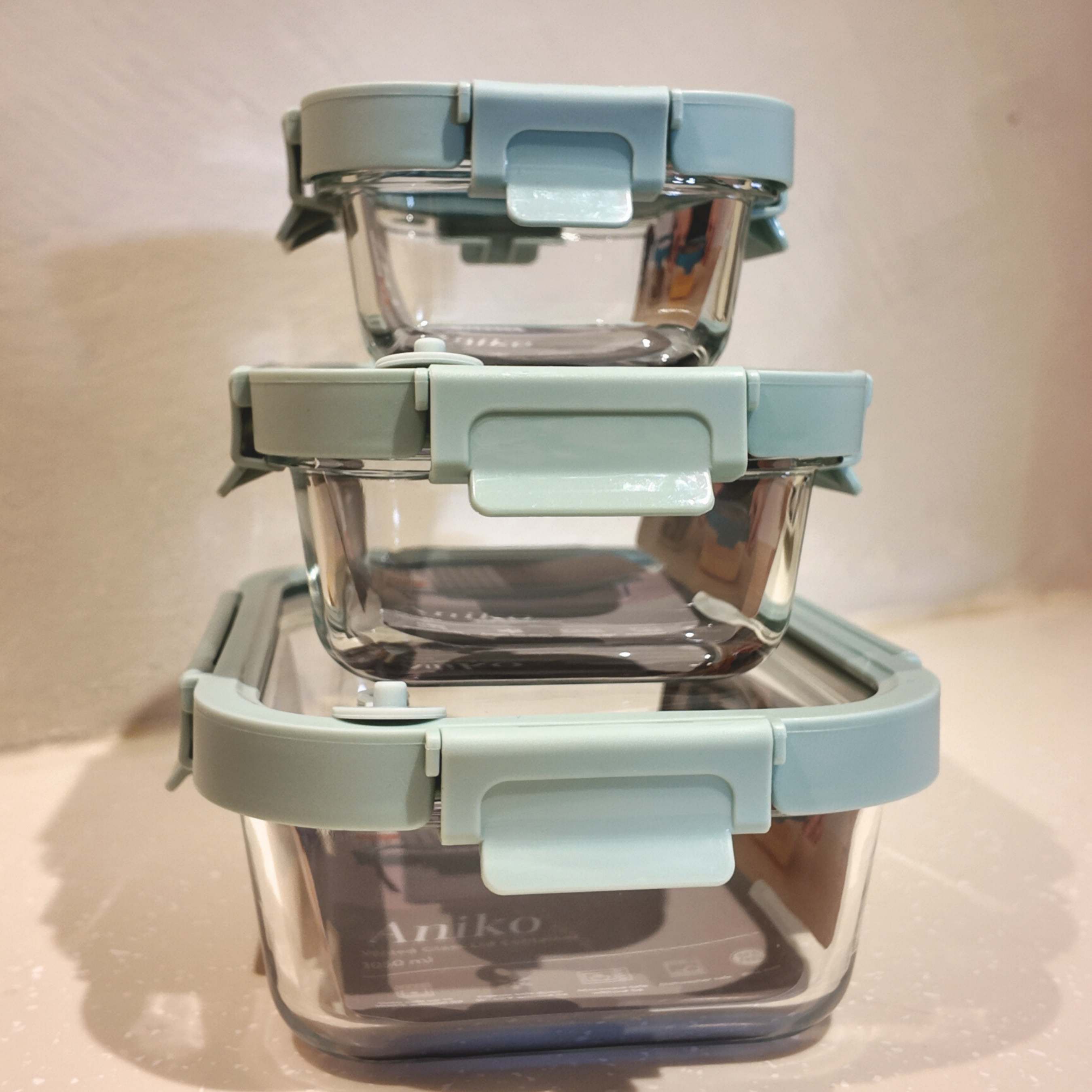 Aniko Square Vented Glass Lid Container