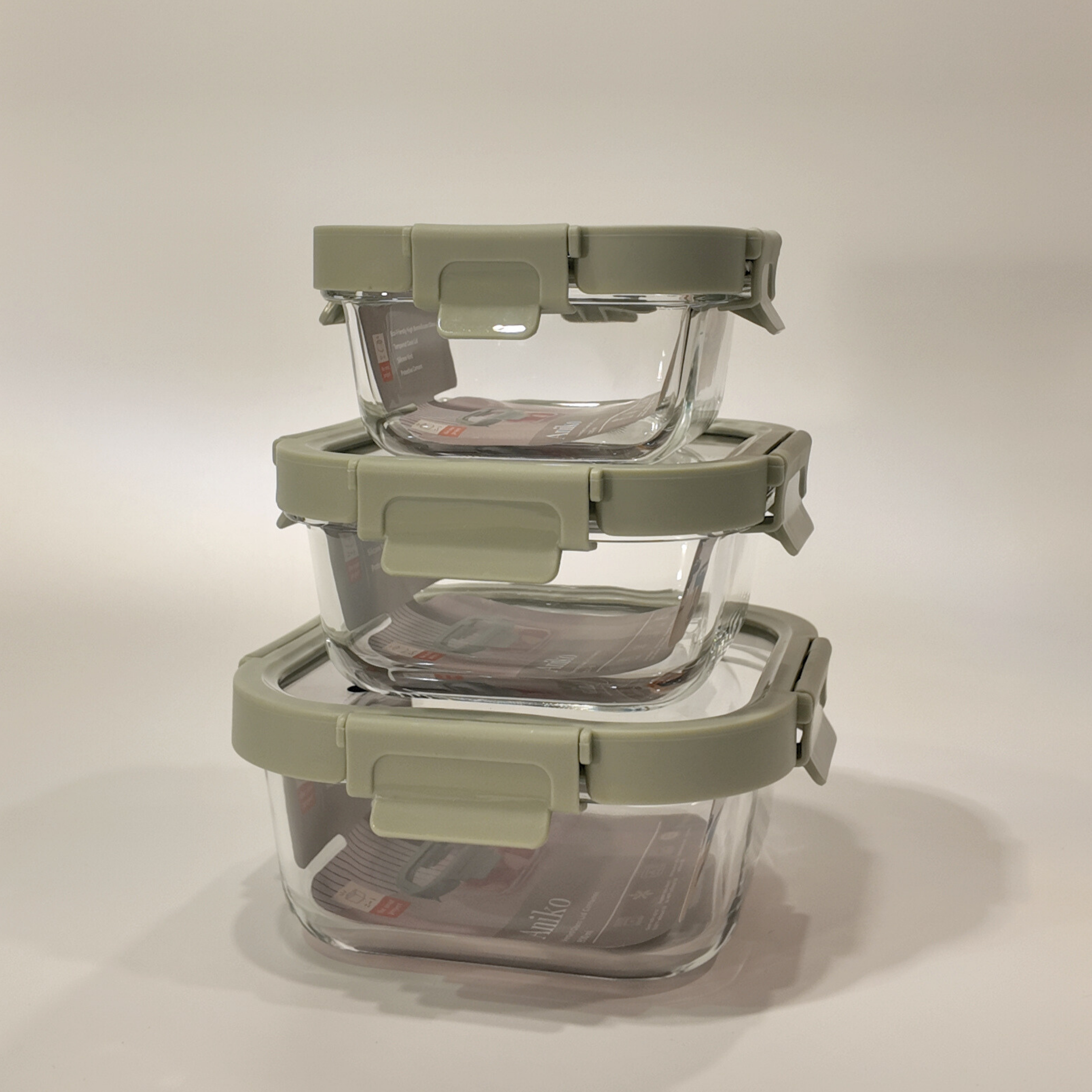 Aniko Square Vented Glass Lid Container