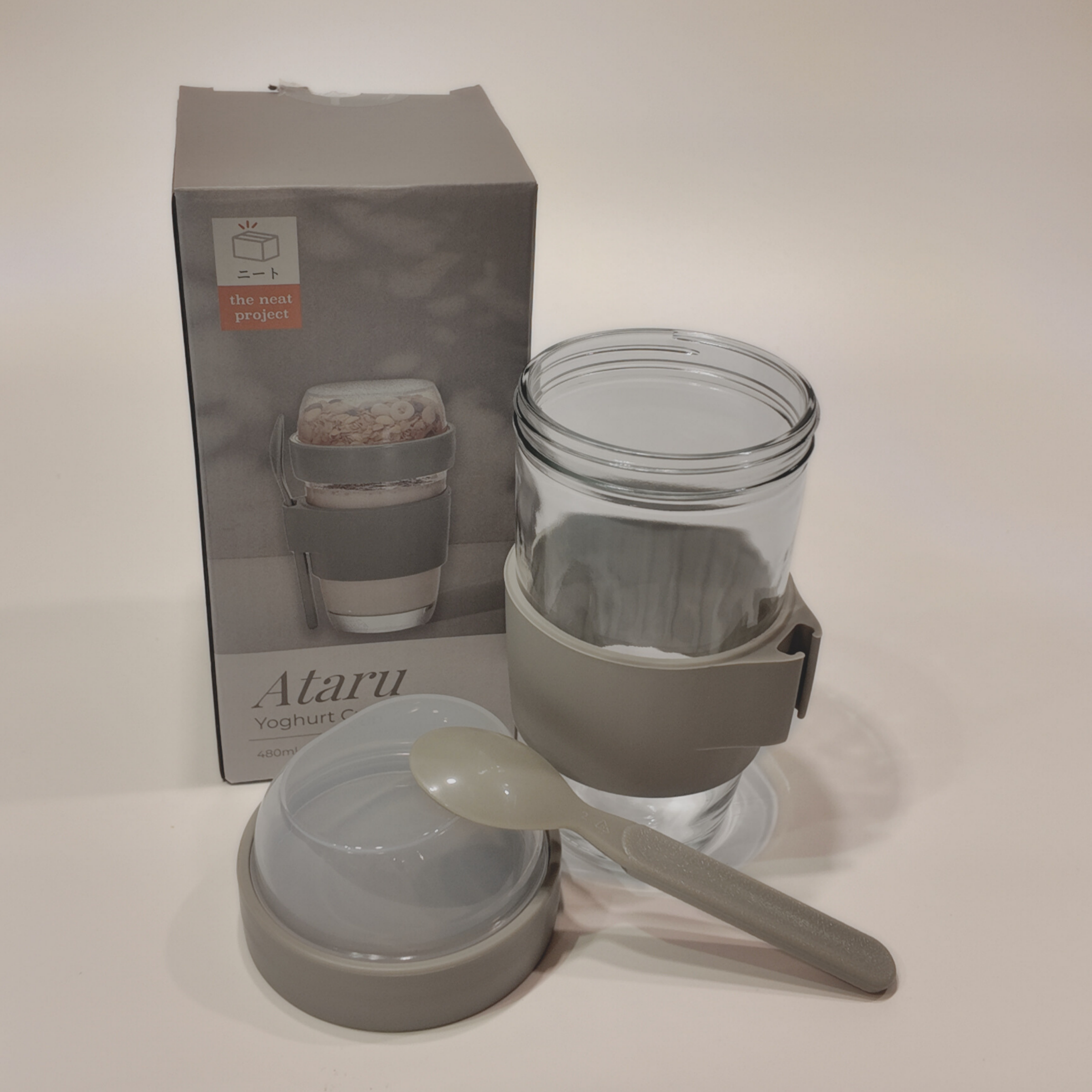 Ataru Glass Yoghurt Cup with Toppings Divider