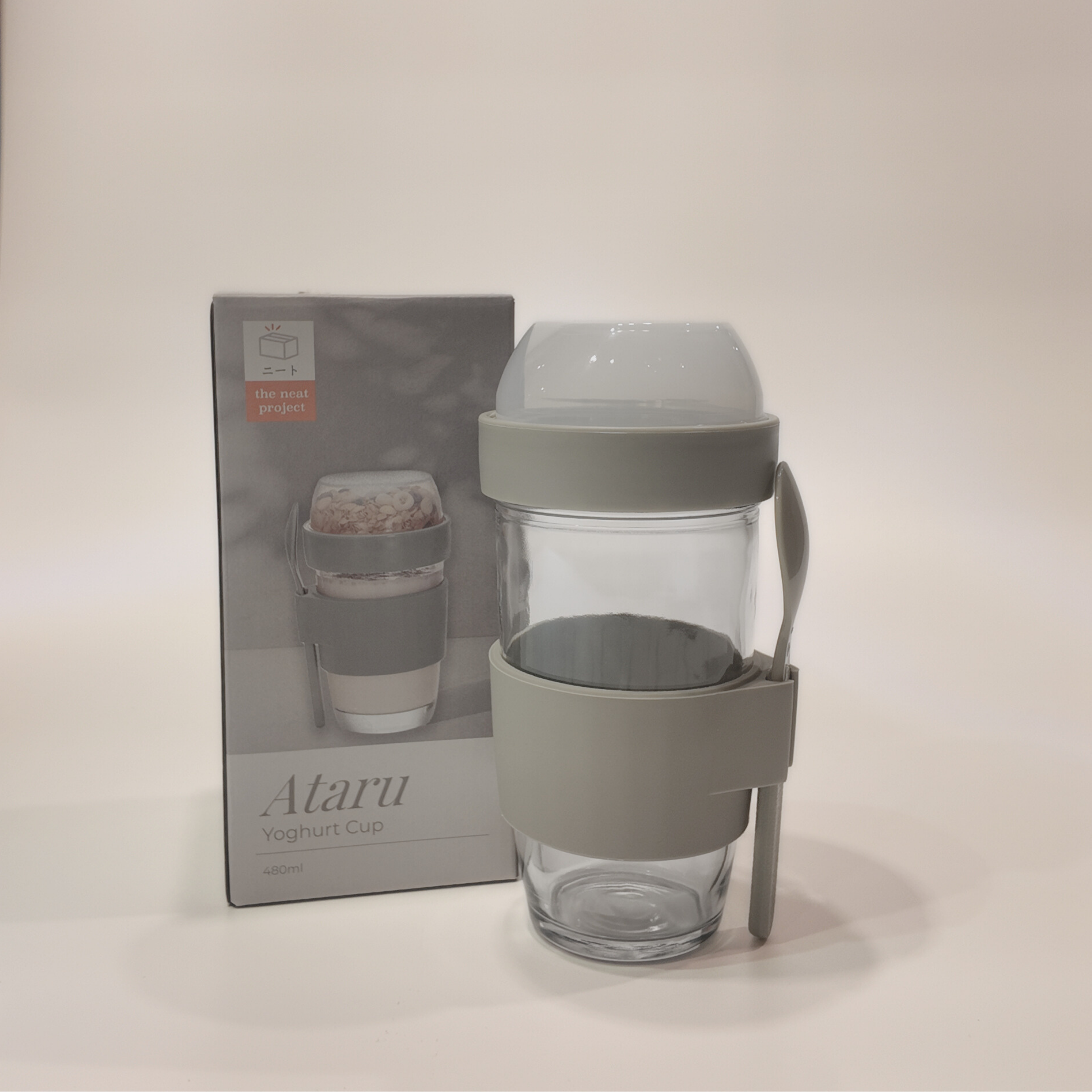 Ataru Glass Yoghurt Cup with Toppings Divider
