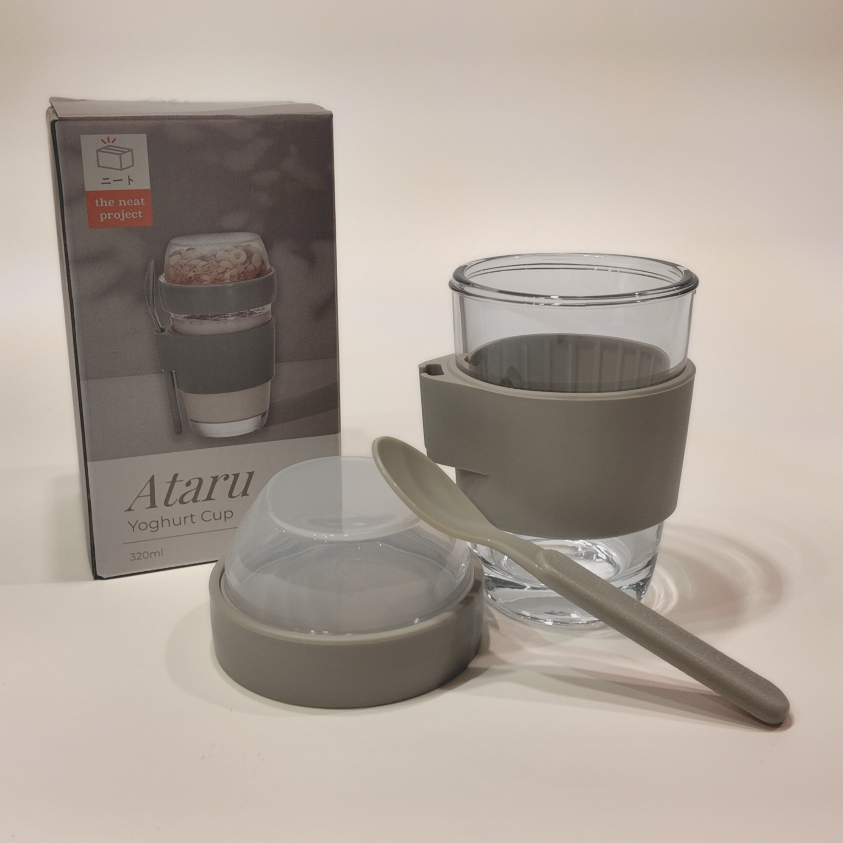 Ataru Glass Yoghurt Cup with Toppings Divider