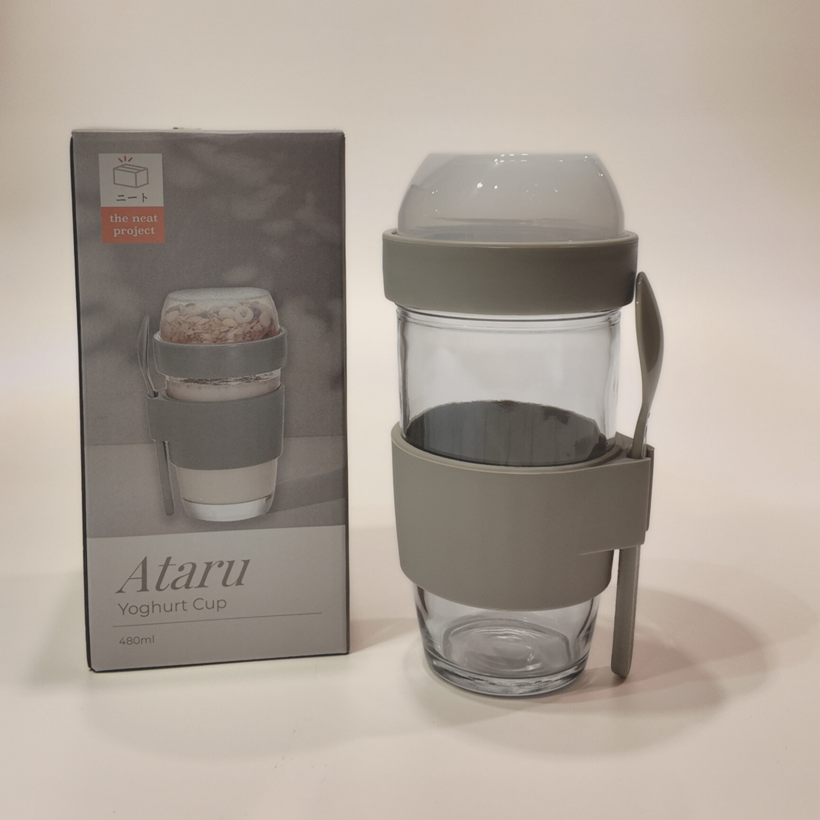 Ataru Glass Yoghurt Cup with Toppings Divider