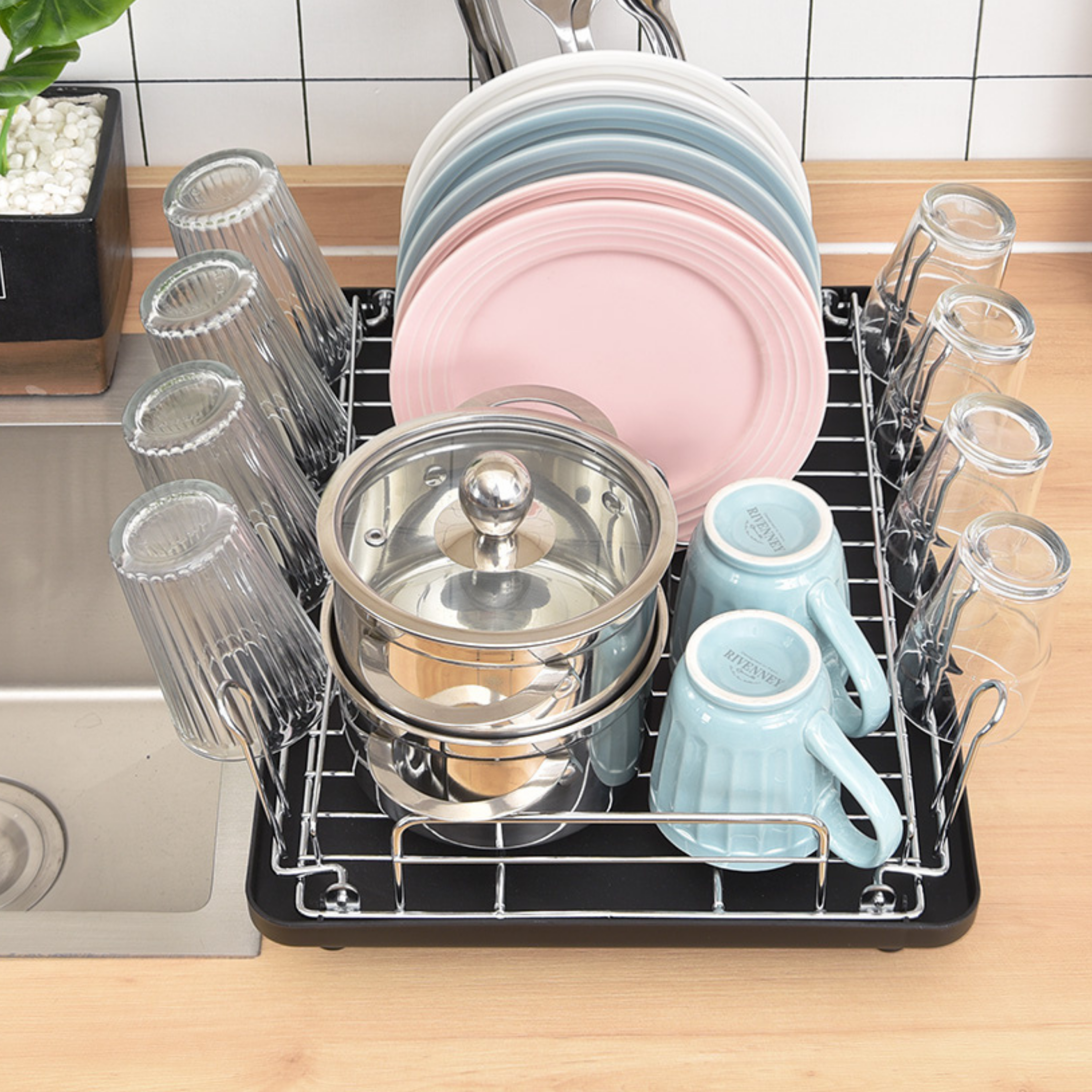 Rogu Multi-Storage Dish Rack with minimalist design