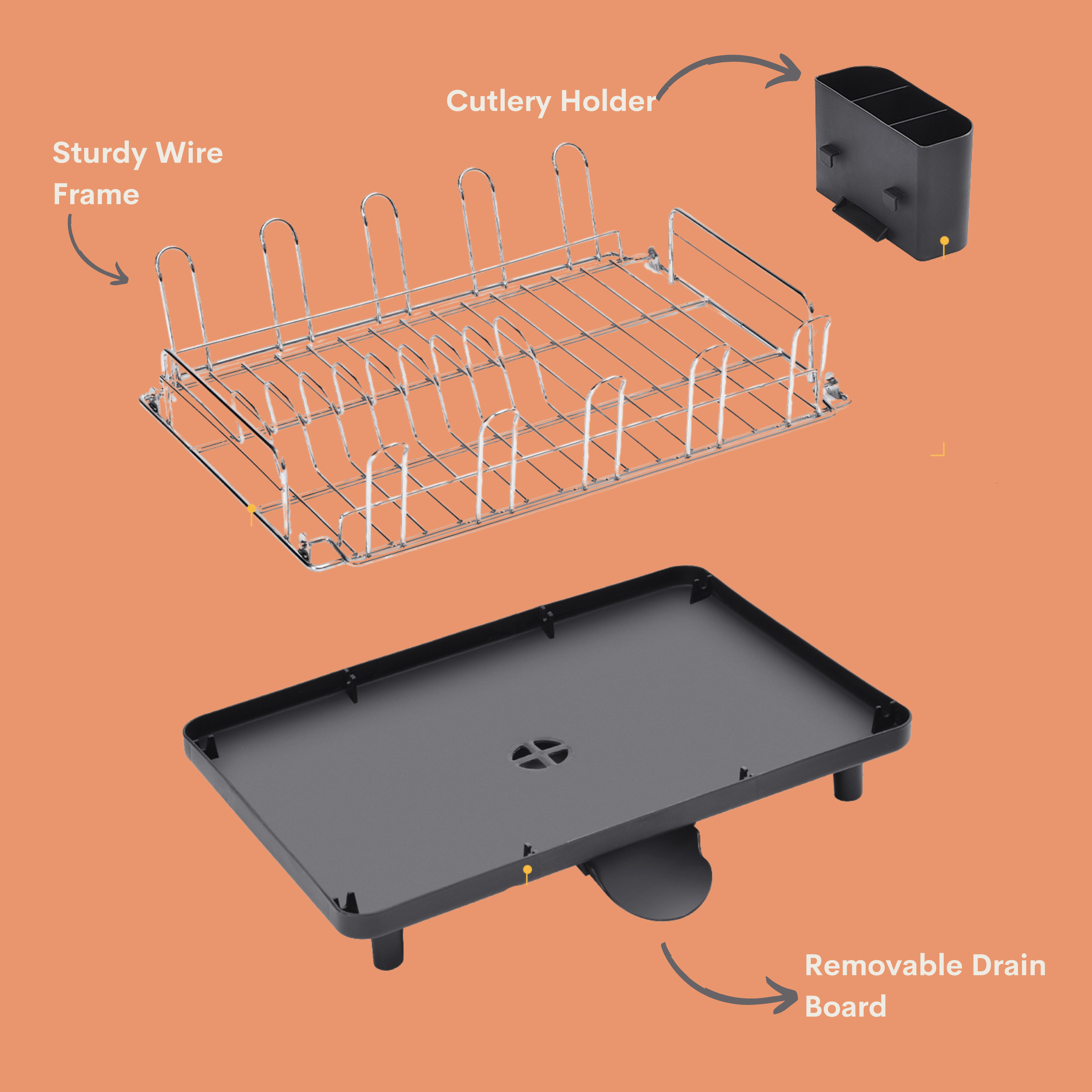 Rogu Multi-Storage Dish Rack with minimalist design