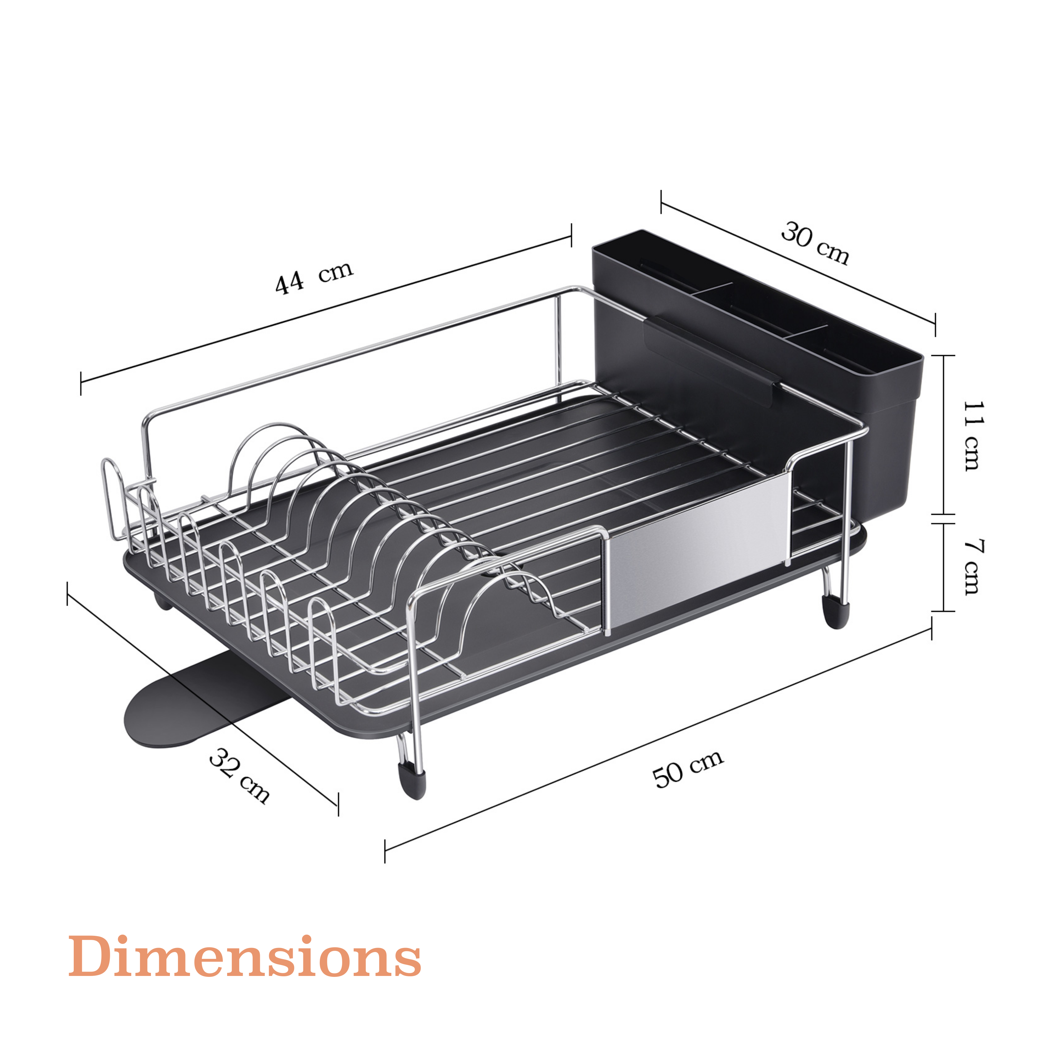 Rogu Stainless Steel Dish Rack with minimalist design