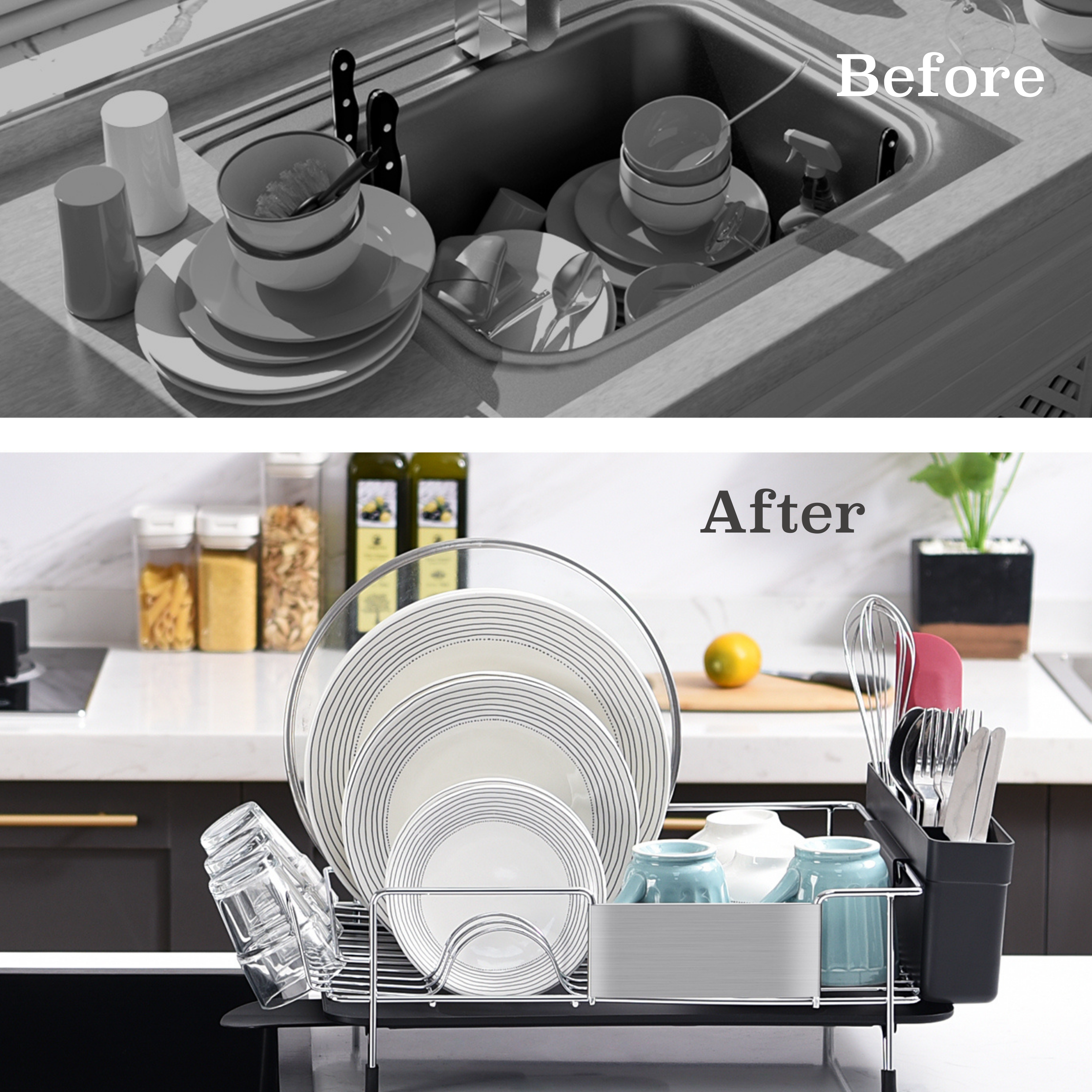Rogu Stainless Steel Dish Rack with minimalist design