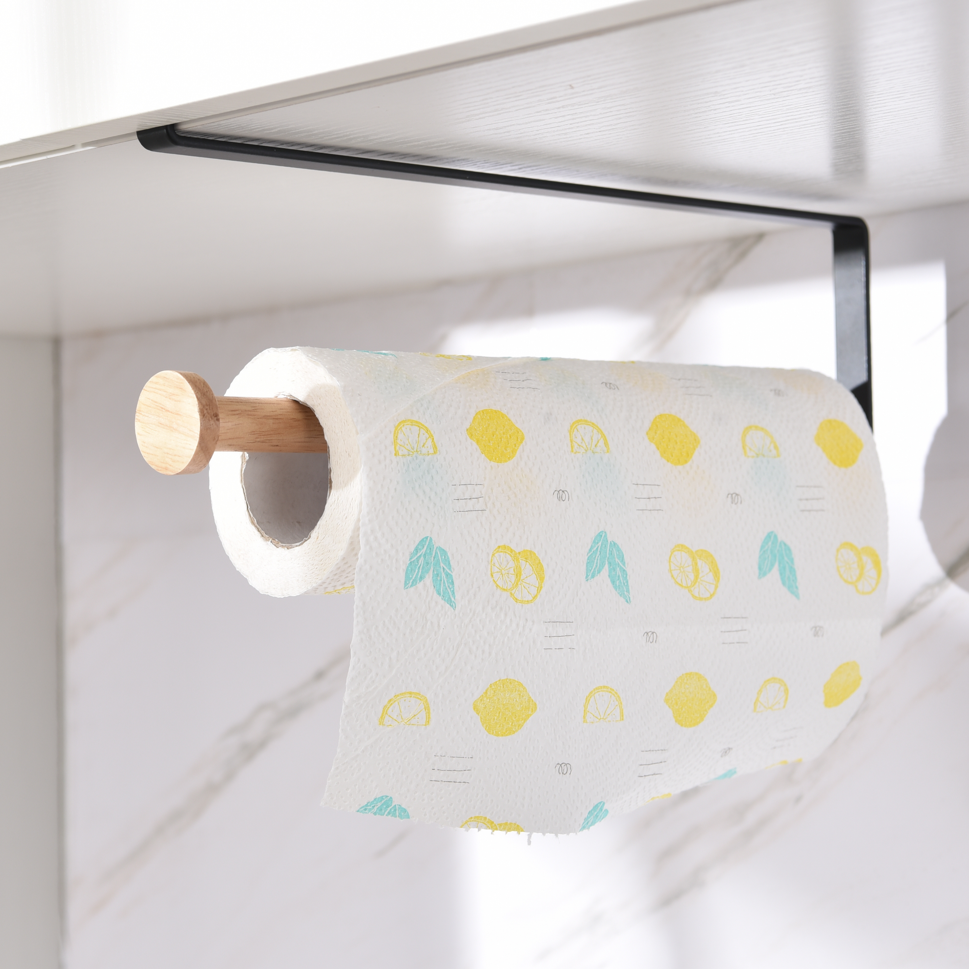 Rogu Towel Tissue Holder with wood minimalist design