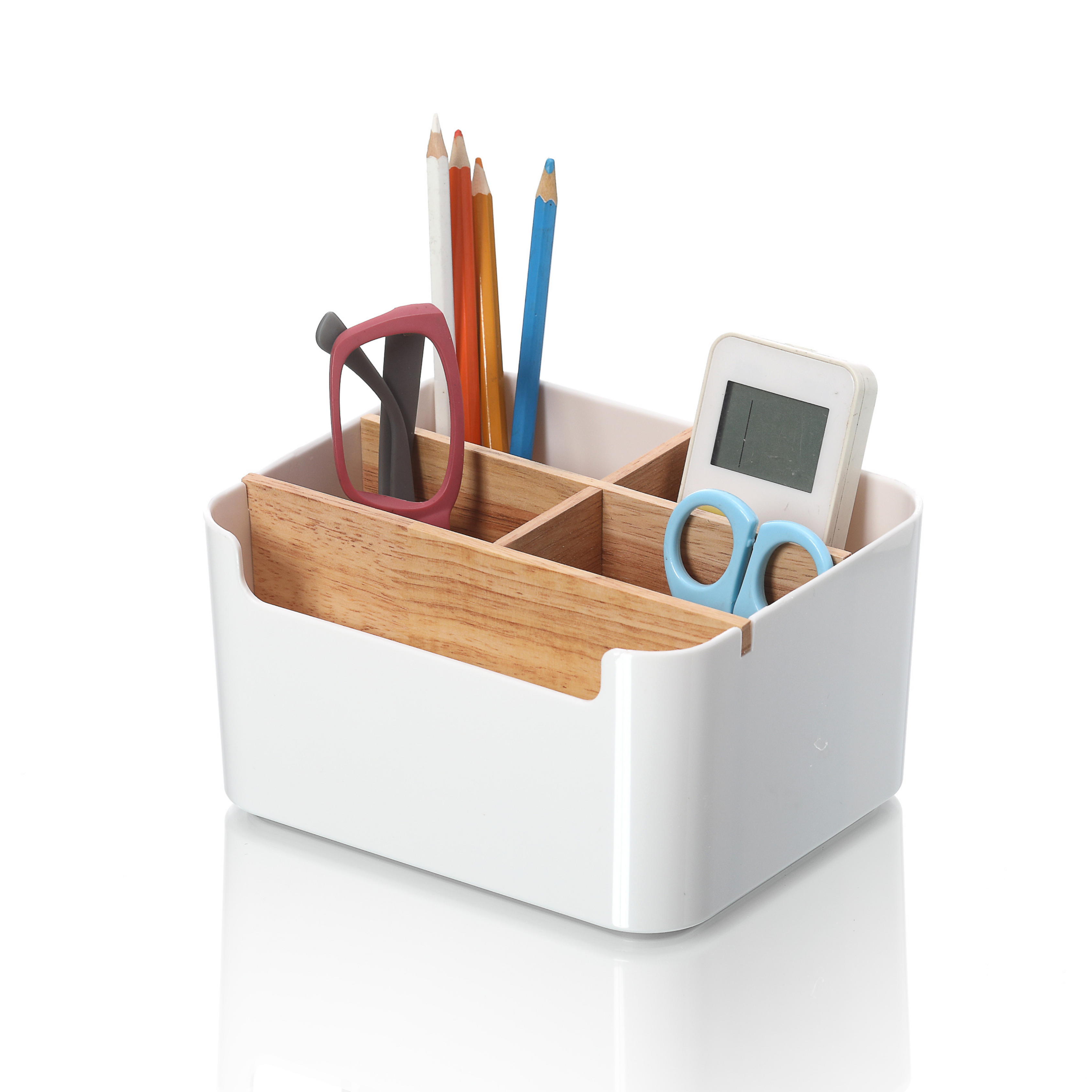 Sachi 5 Slots Storage Organizer with Wood Minimalist Design