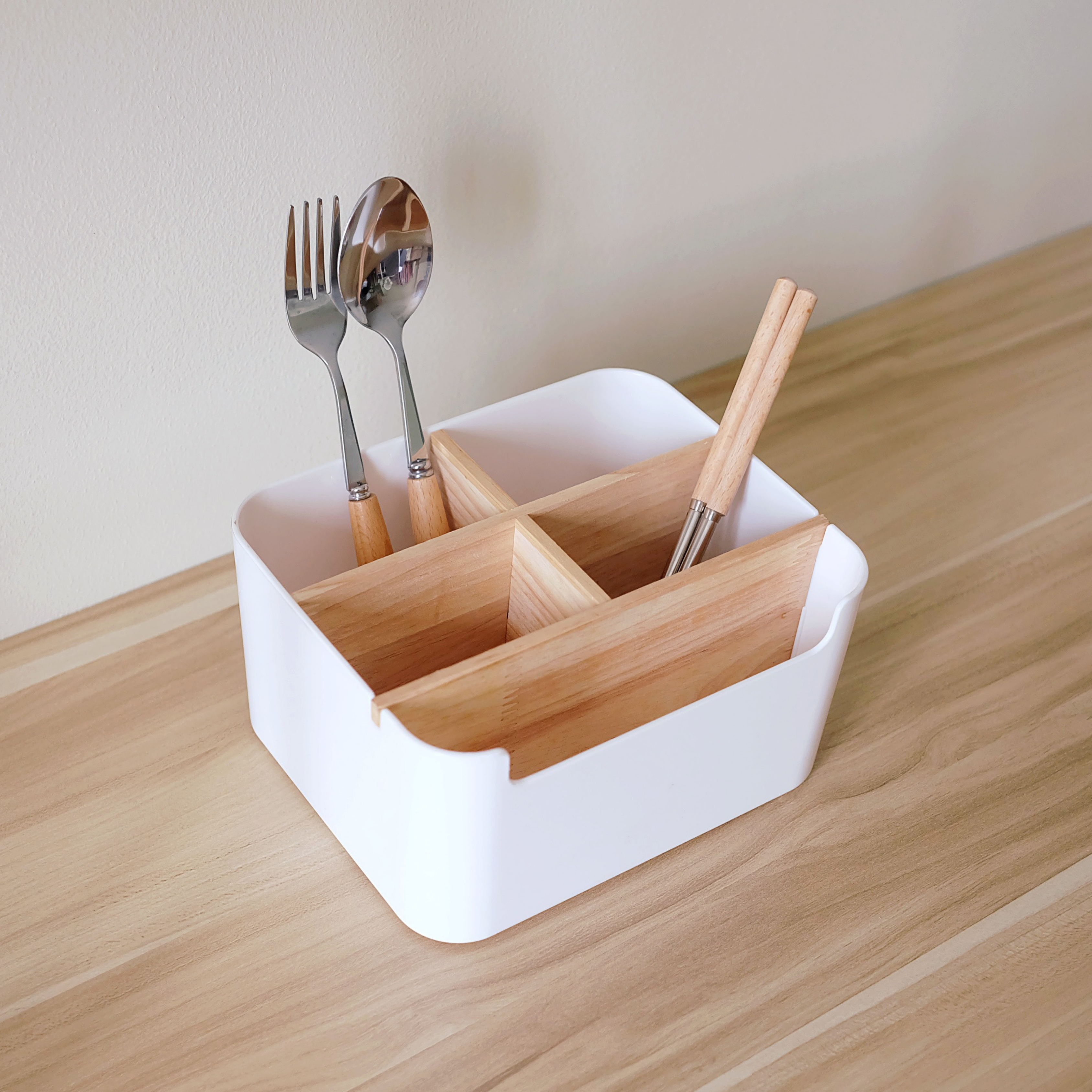 Sachi 5 Slots Storage Organizer with Wood Minimalist Design