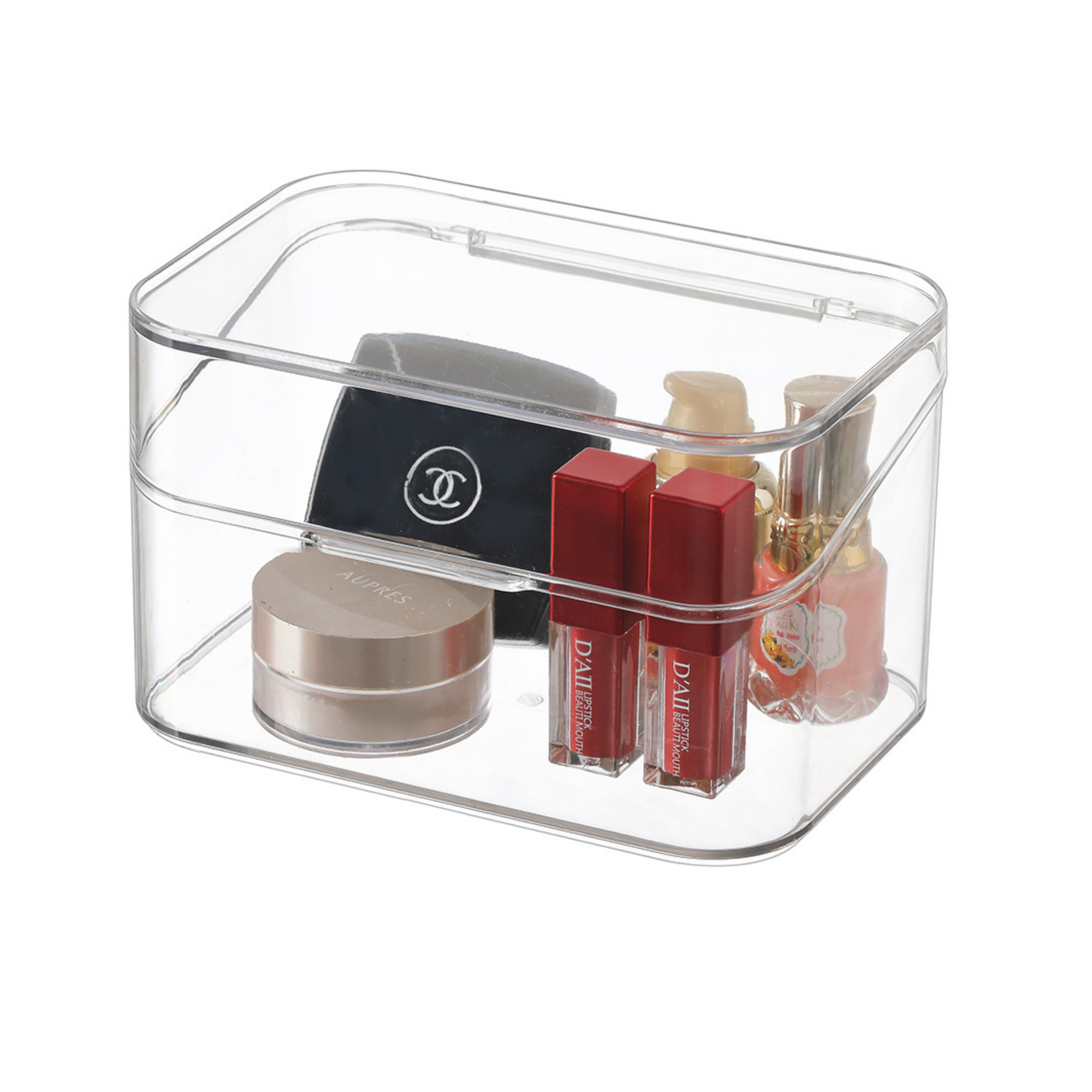 Sachi Clear Cosmetic Organizer Qtip Cotton Pads Storage