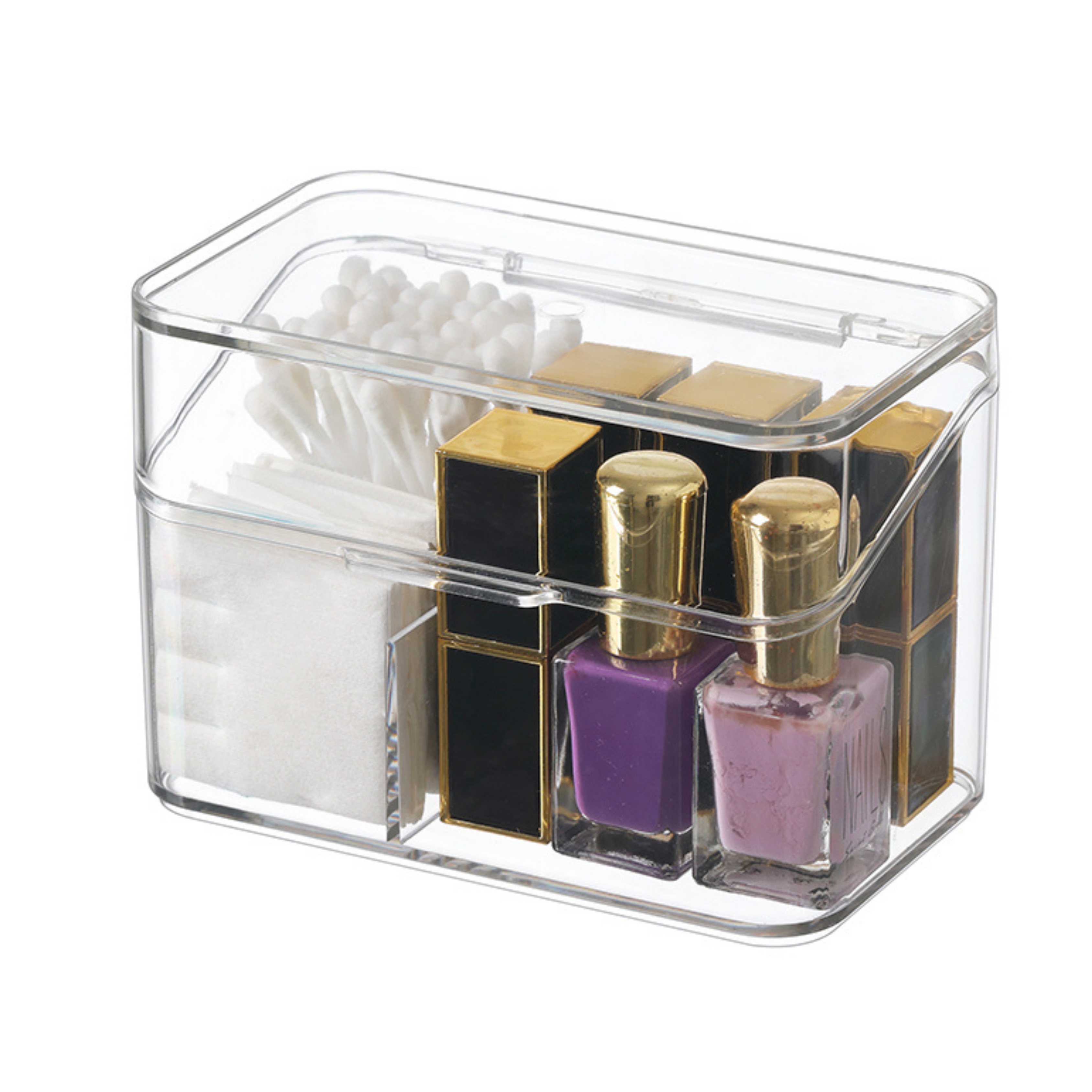 Sachi Clear Cosmetic Organizer Qtip Cotton Pads Storage