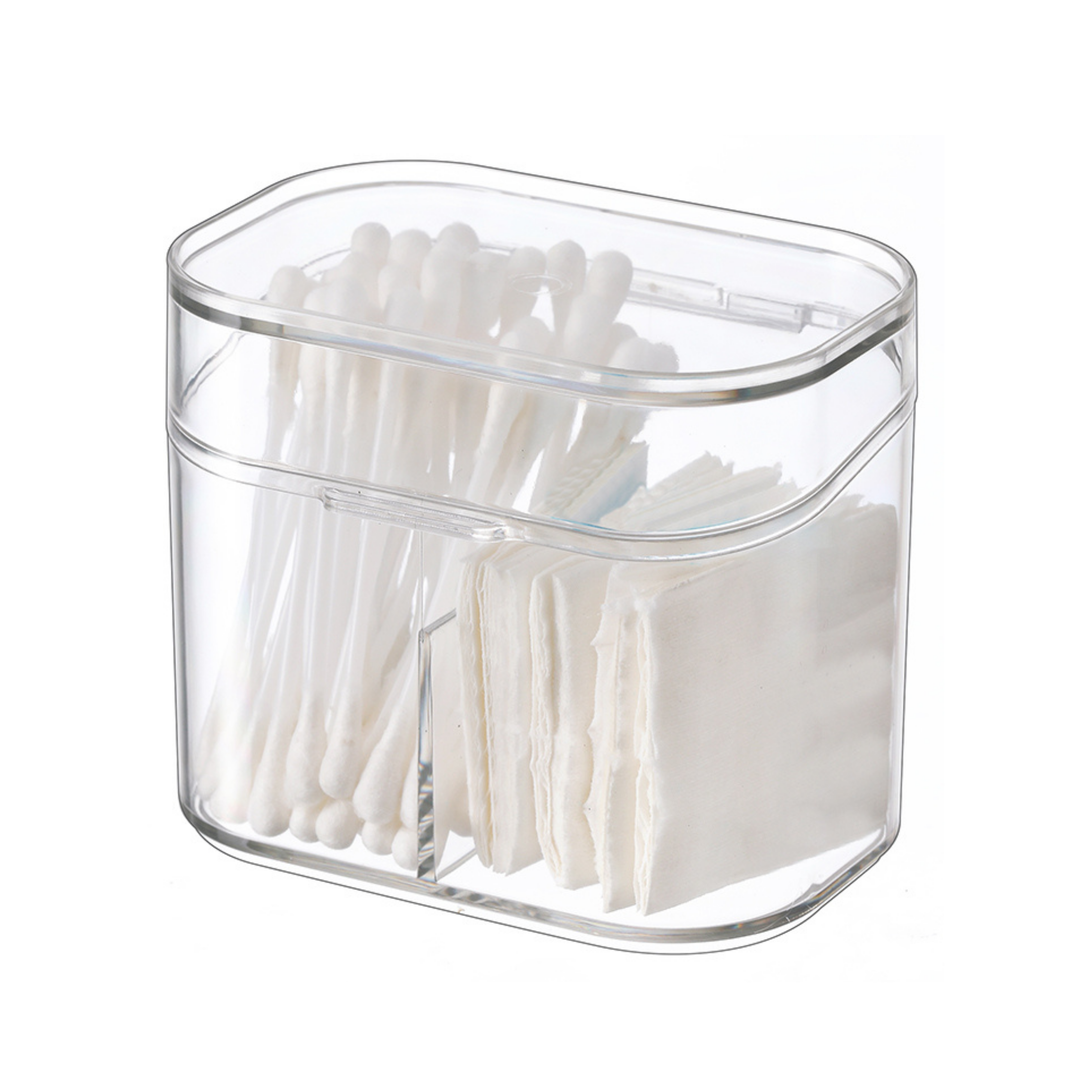 Sachi Clear Cosmetic Organizer Qtip Cotton Pads Storage