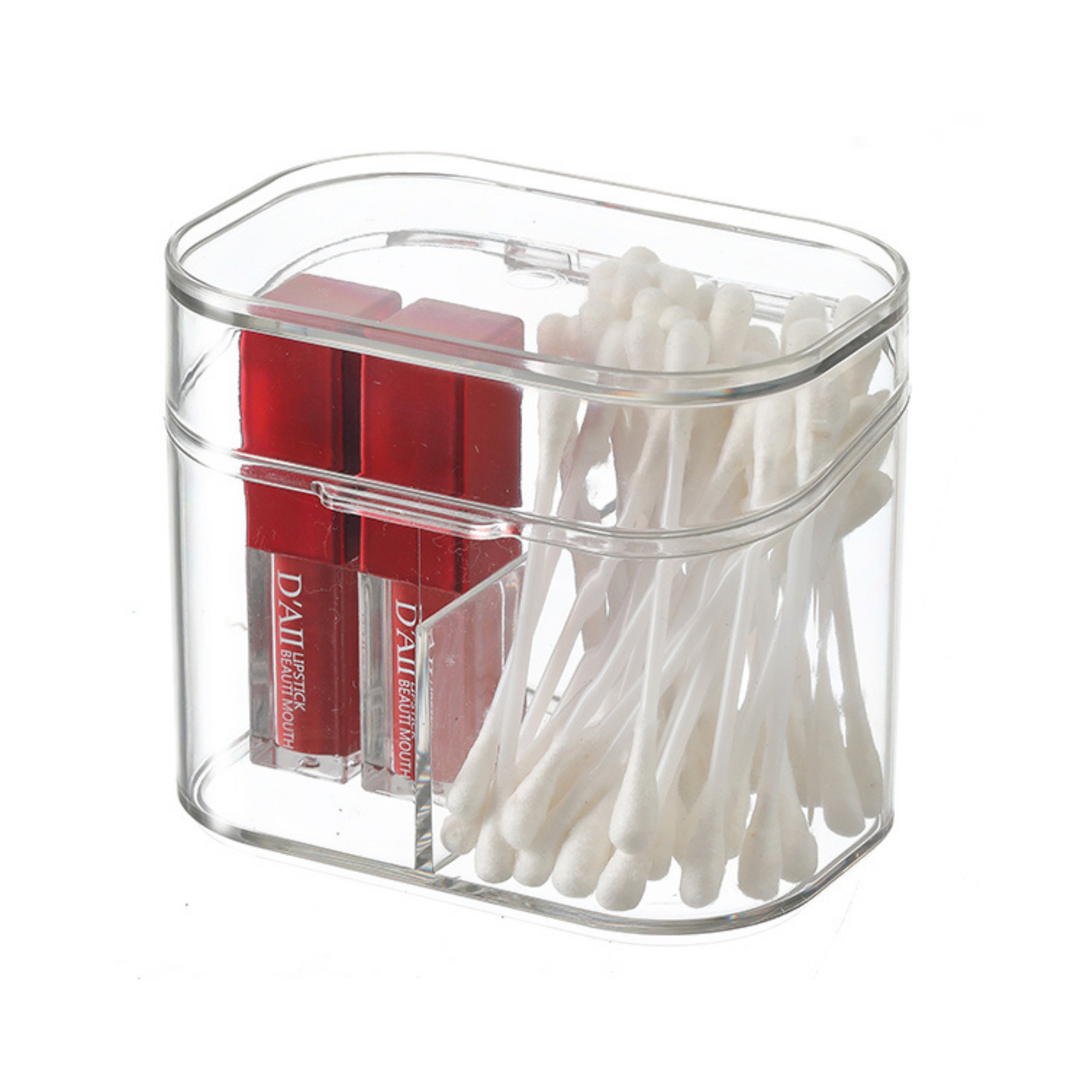 Sachi Clear Cosmetic Organizer Qtip Cotton Pads Storage