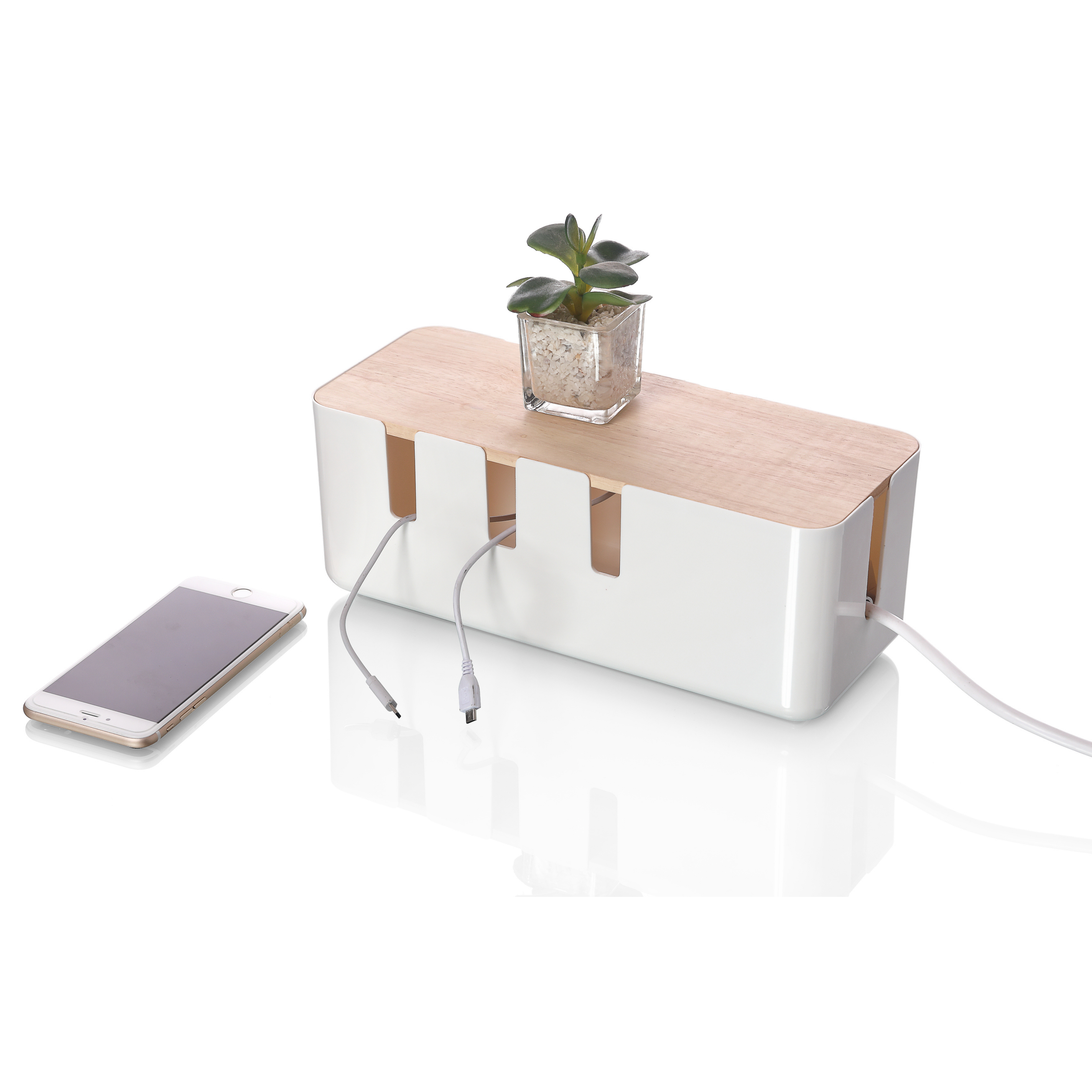 Sachi Electric Storage Organizer with Wood Minimalist Design