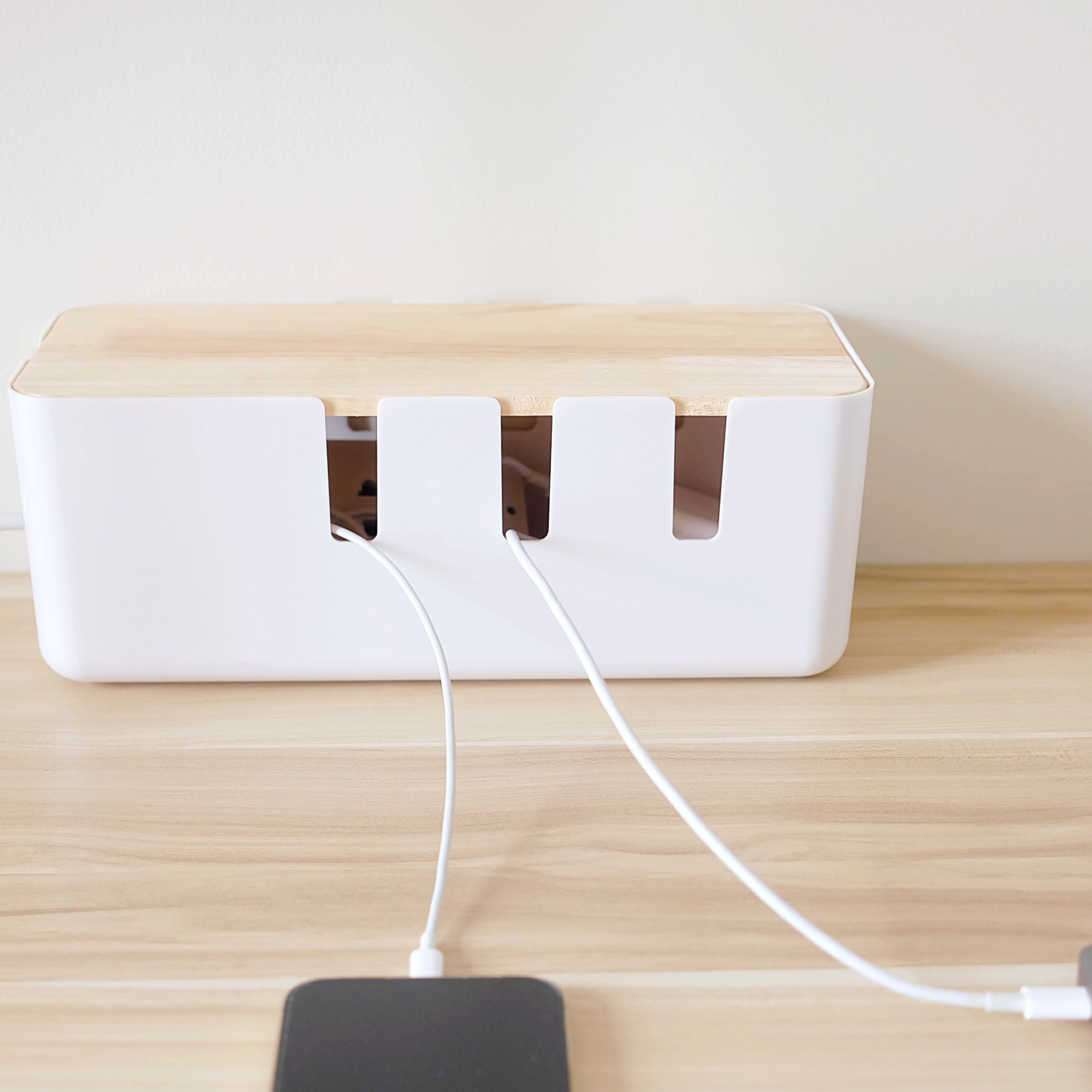 Sachi Electric Storage Organizer with Wood Minimalist Design