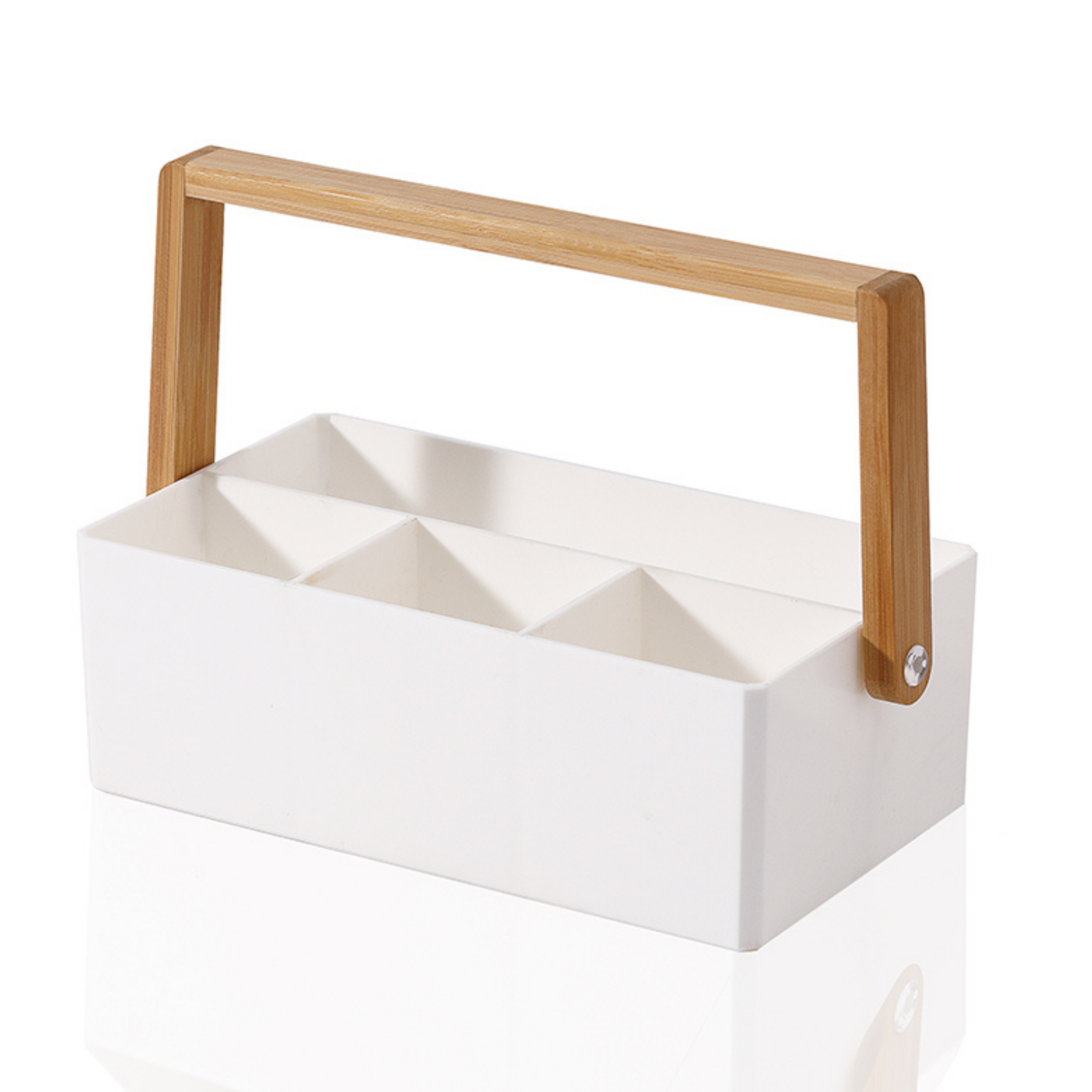 Sachi Portable Storage Organizer or Jewelry Holder with Wood Handle