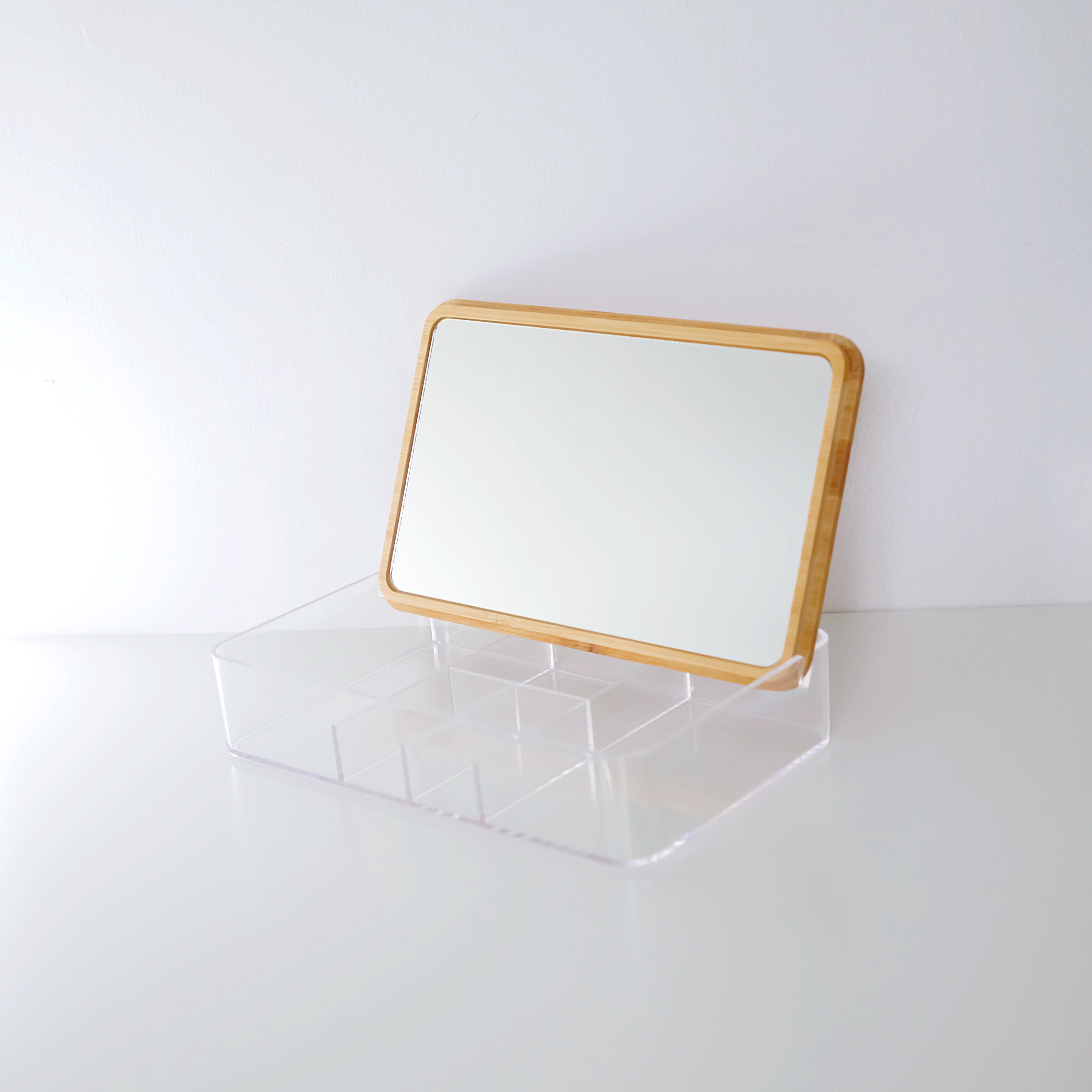 Sachi Stylish Jewelry Organizer with Mirror and Wood Cover