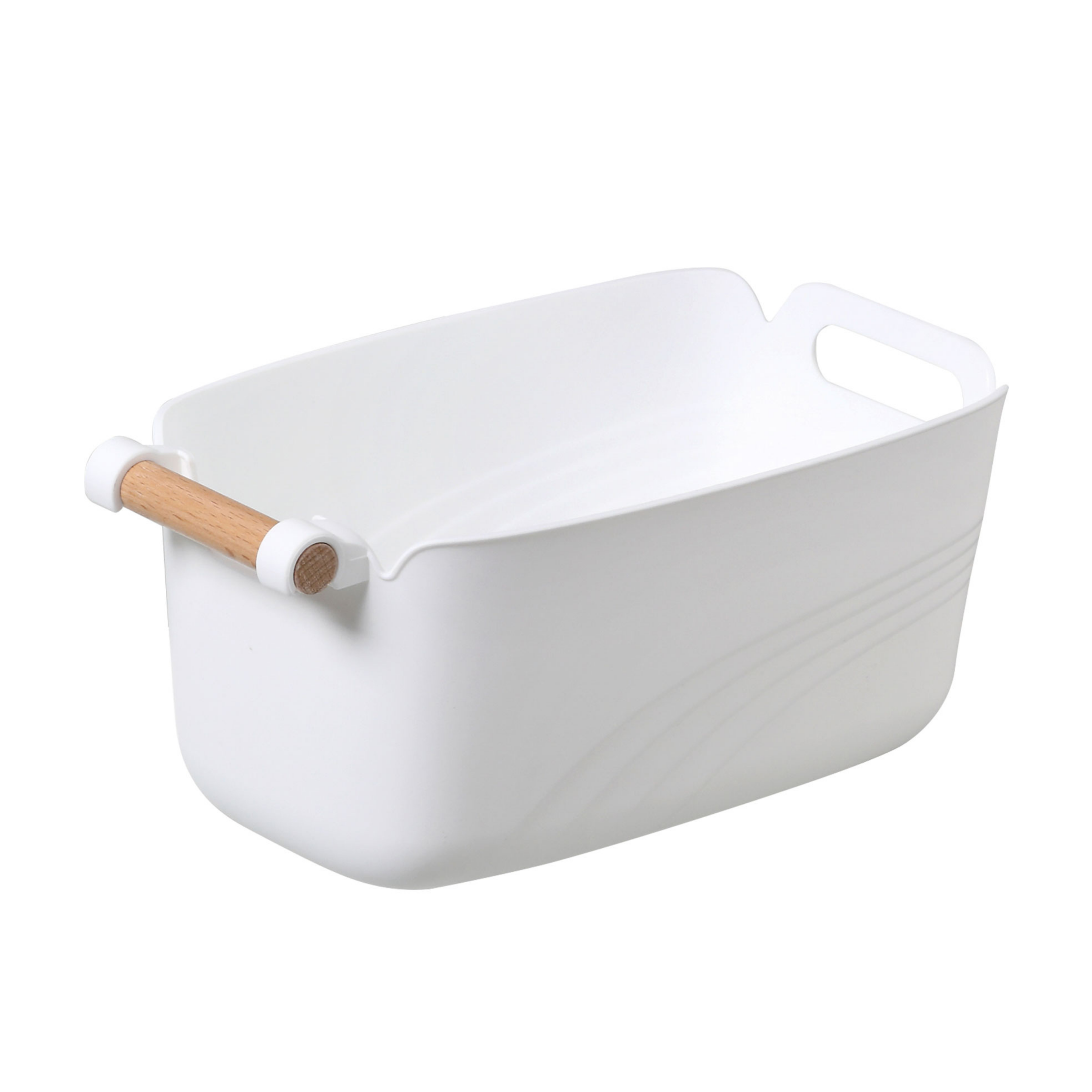 Sachi Stylish Storage Bin with Wood Handle