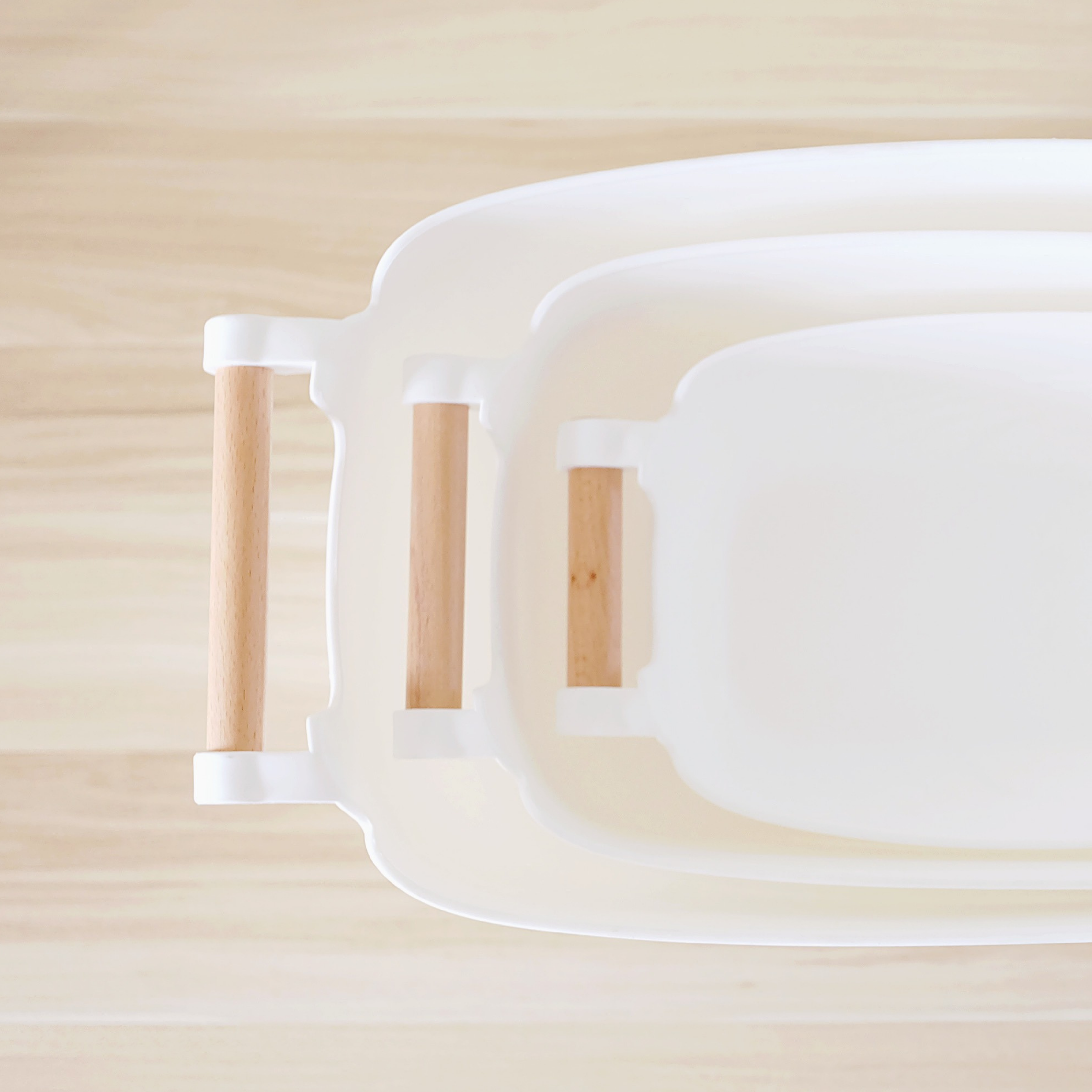 Sachi Stylish Storage Bin with Wood Handle