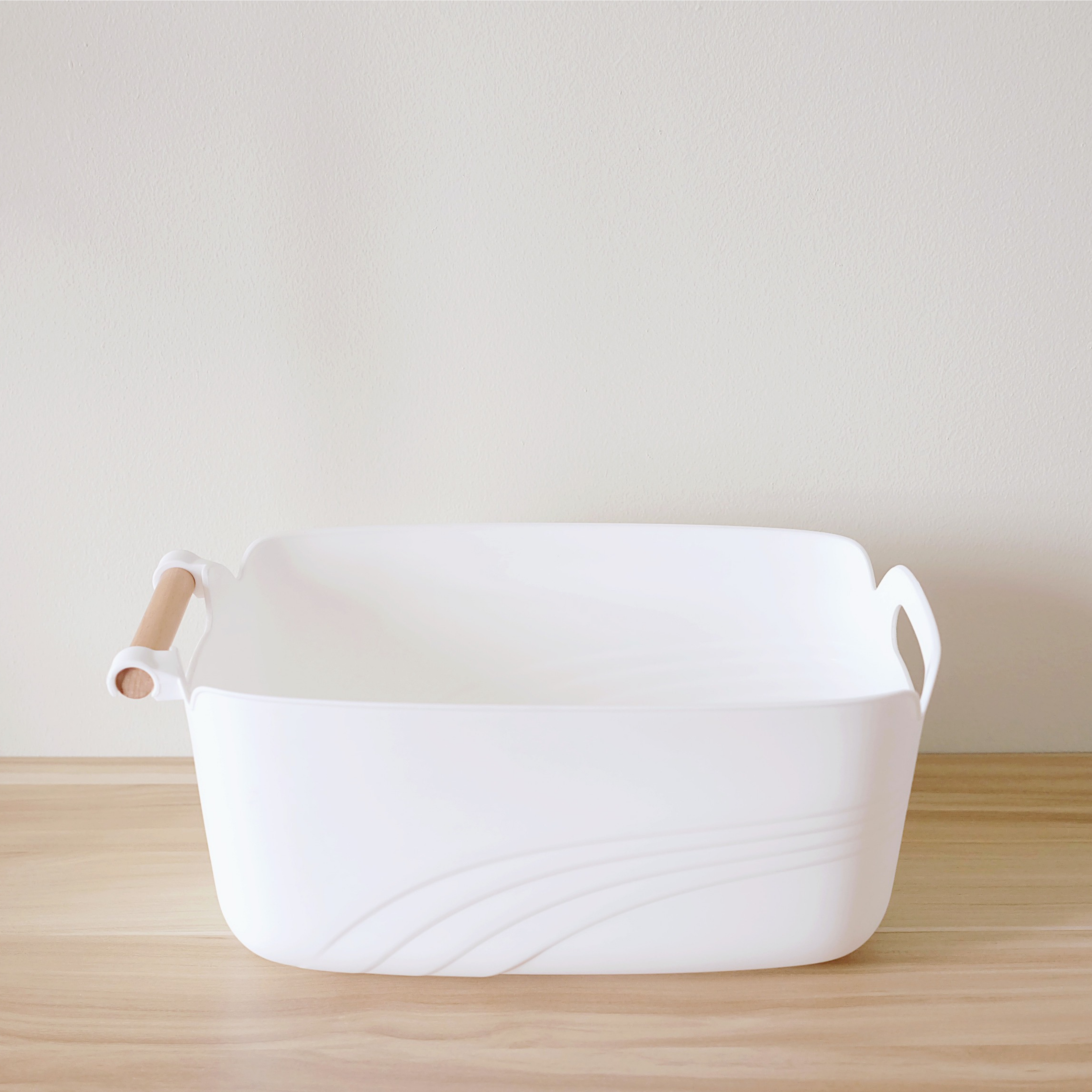 Sachi Stylish Storage Bin with Wood Handle