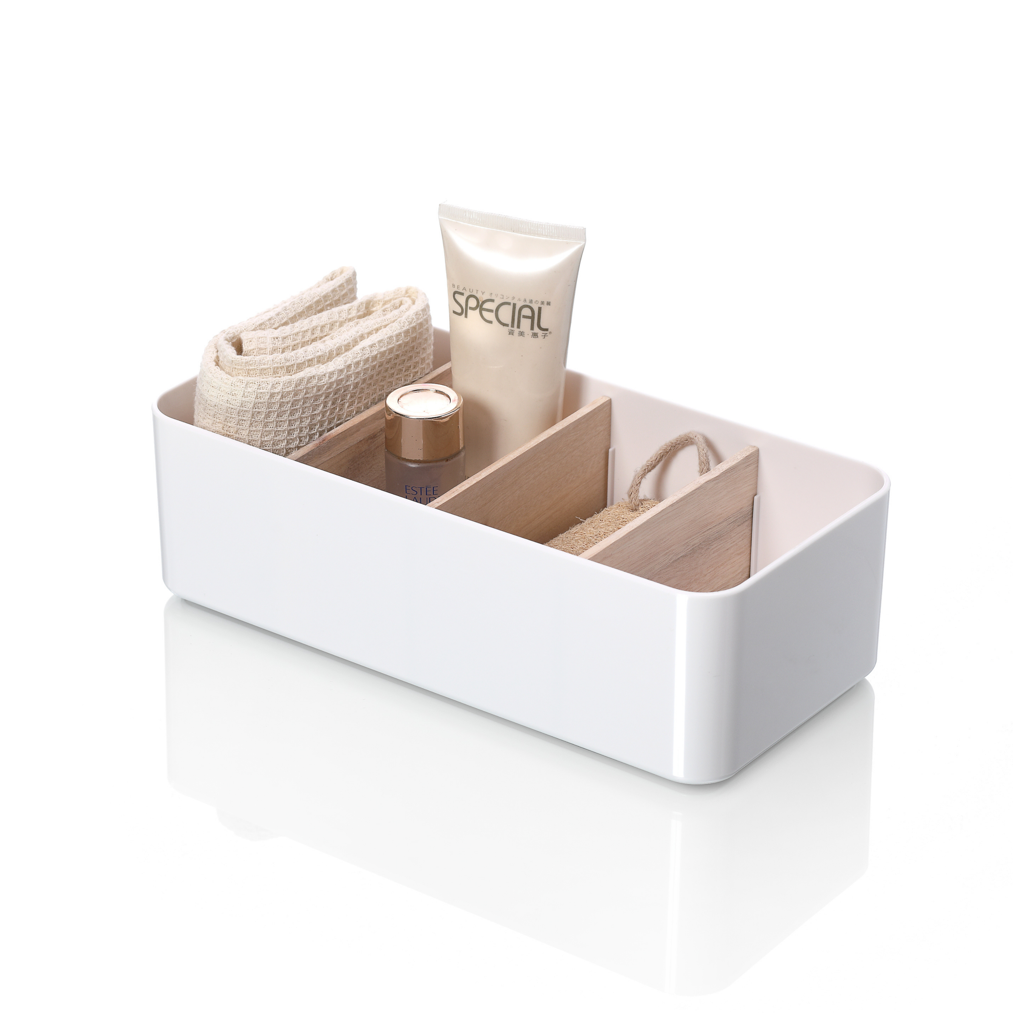 Sachi Stylish Storage Organizer with Wood Divider