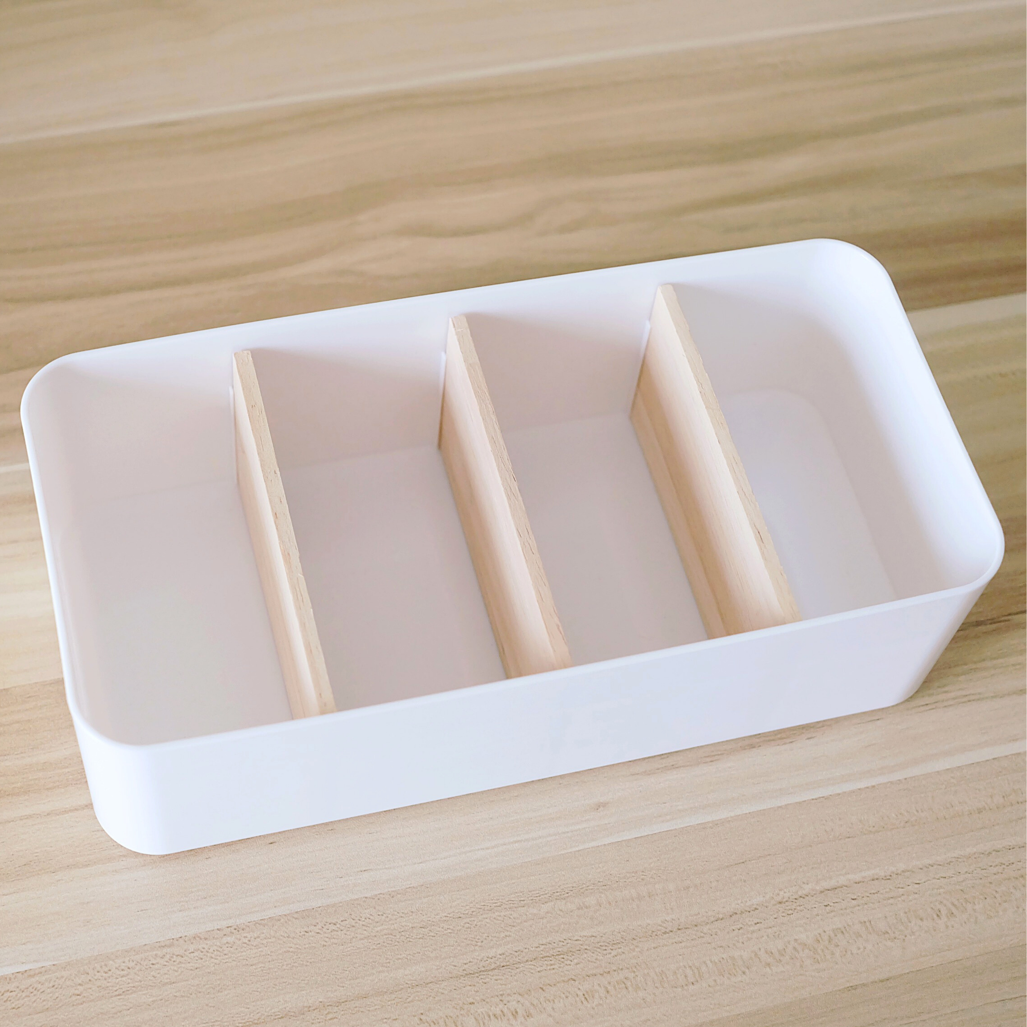 Sachi Stylish Storage Organizer with Wood Divider