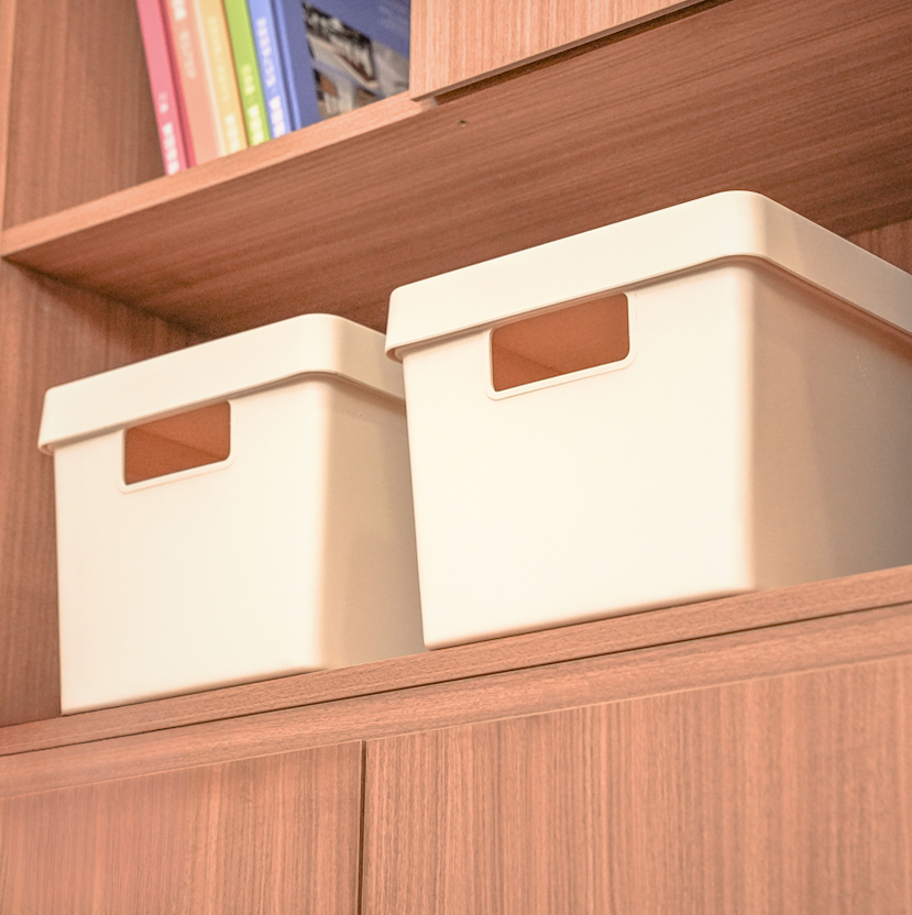 Sachi Beige Storage Basket with Lid