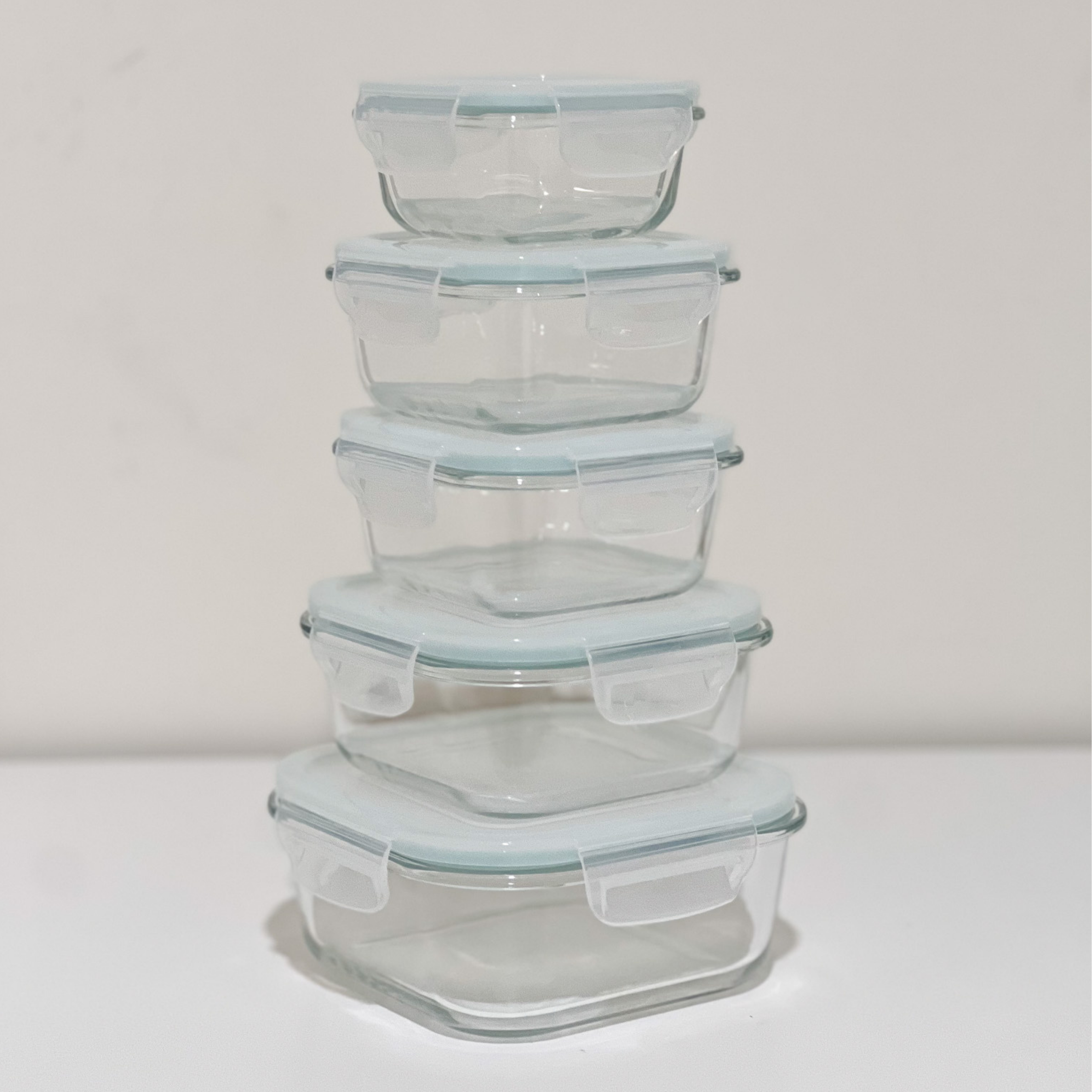 Akamiya Square High Borosilicate Glass Microwaveable Food Container