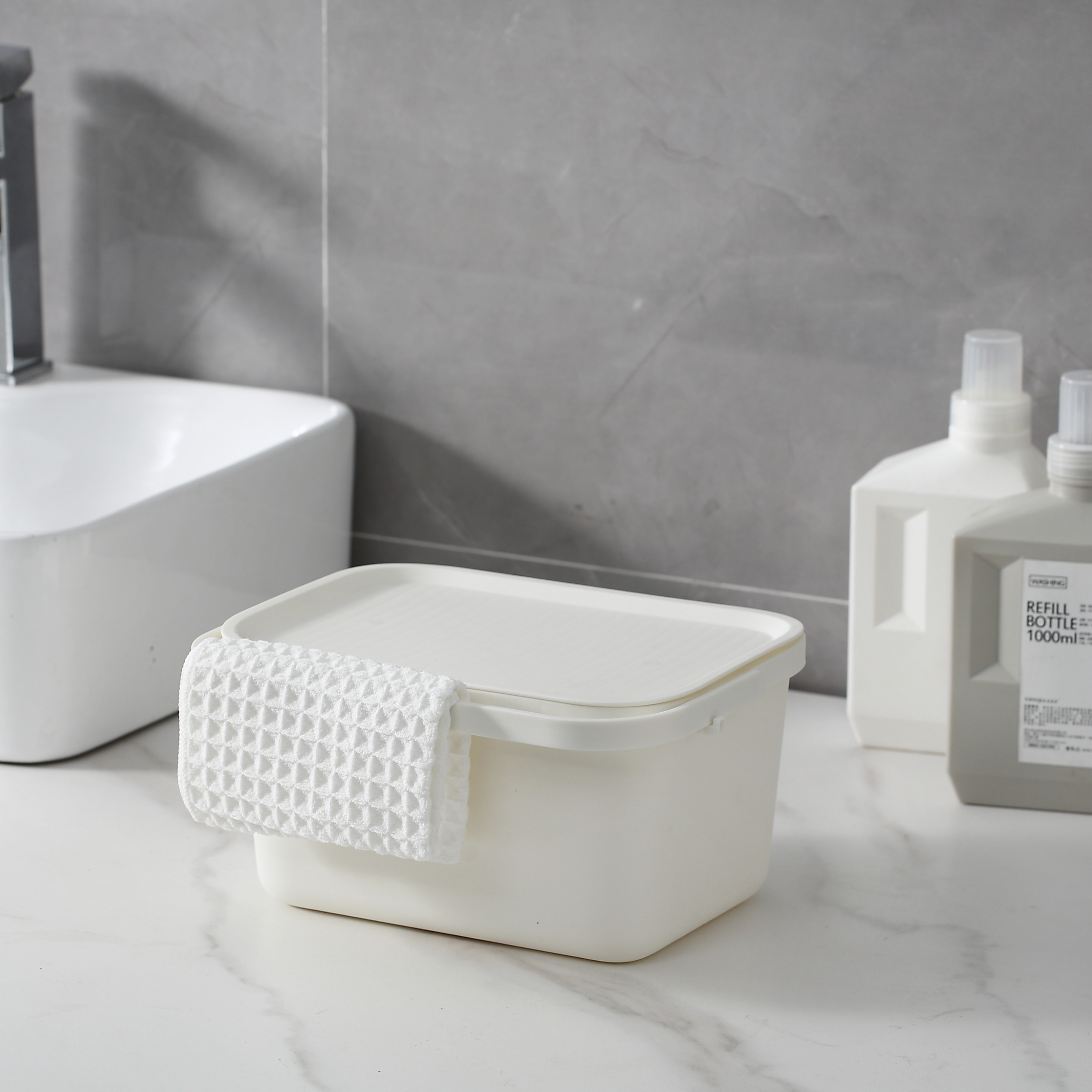 Shiro Bathroom Storage Bin with Lid