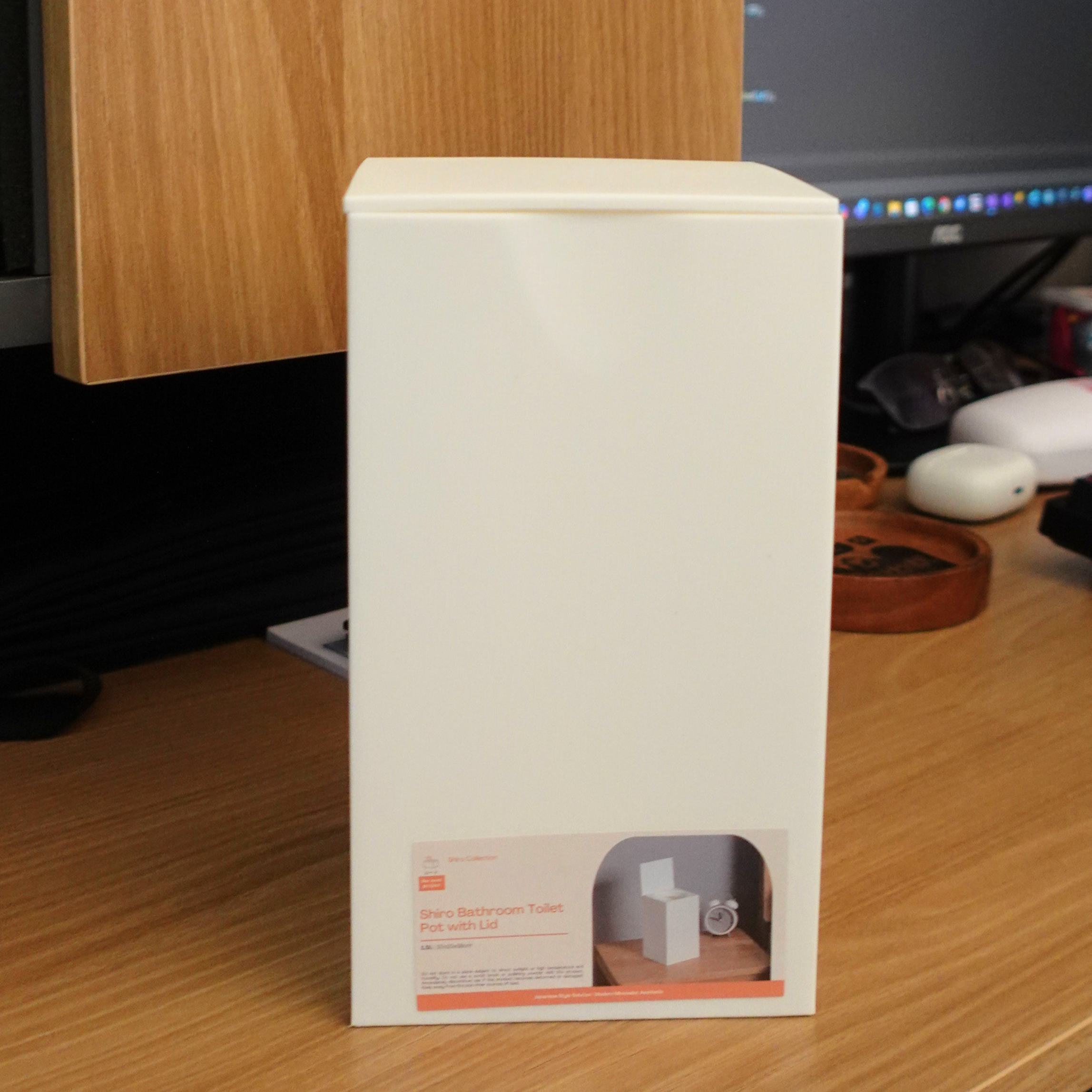 Shiro Bathroom Flip Trash Bin with Lid