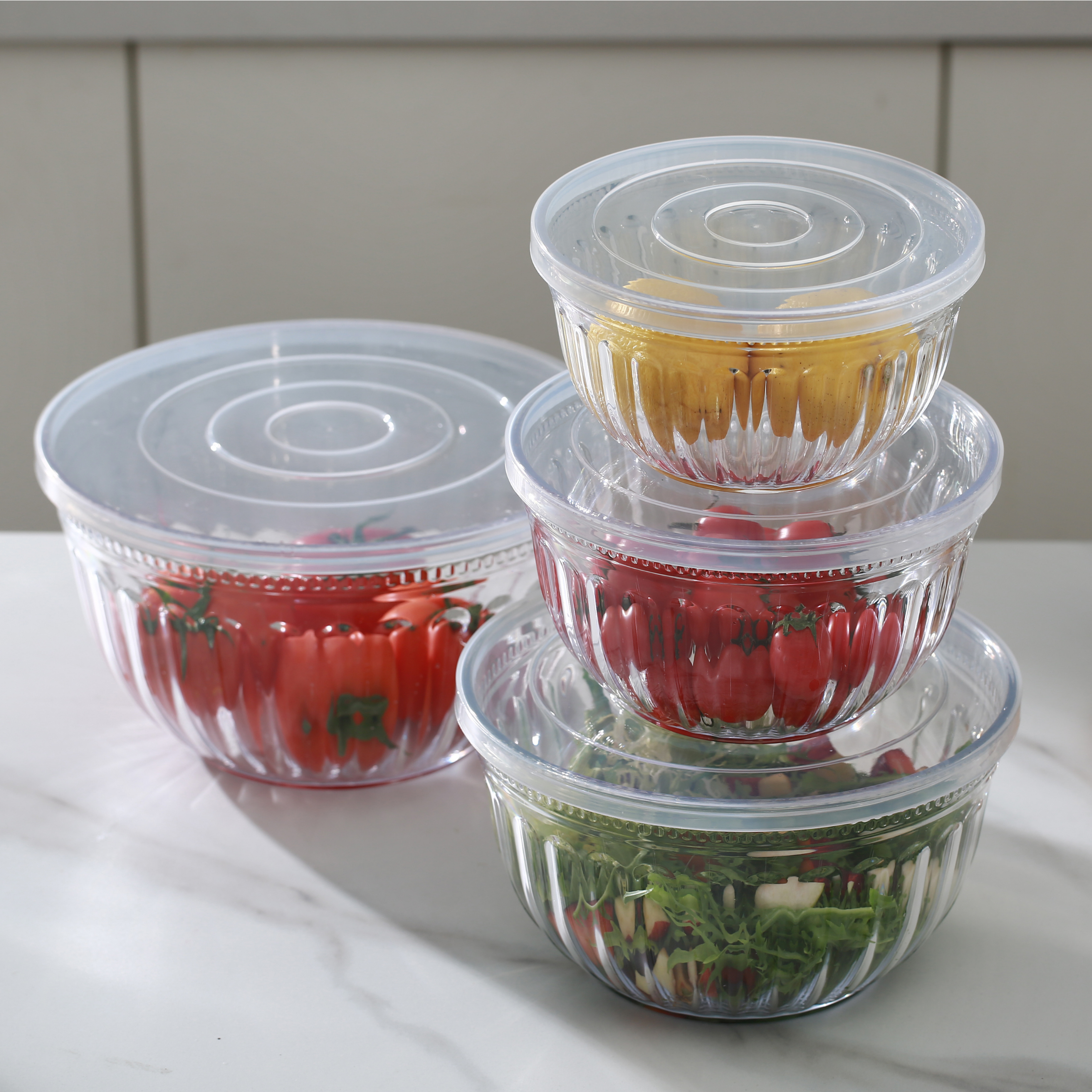 Shiro Patterned Salad Bowl Set Round